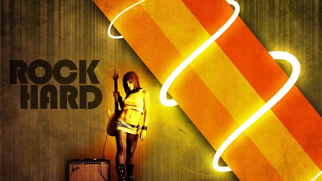 Rock Hard Music Theme Desktop Wallpaper