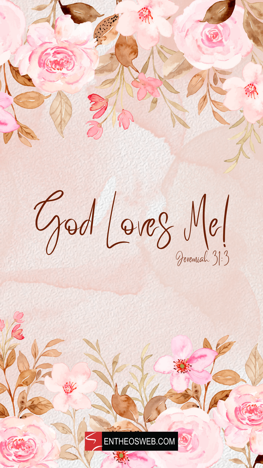 Floral Christian Affirmations Phone Wallpaper and Lockscreen