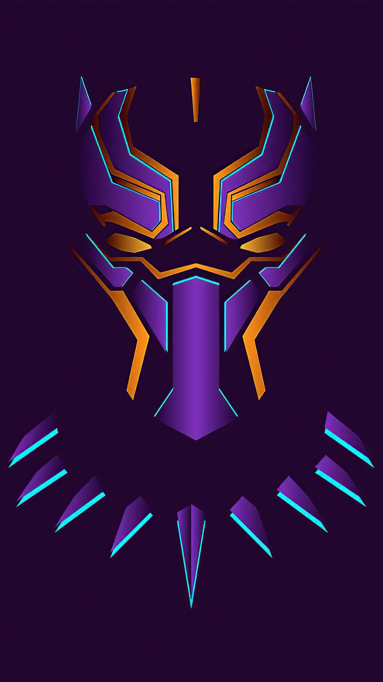 Black Panther Wallpaper 4K, Purple background, Minimal art