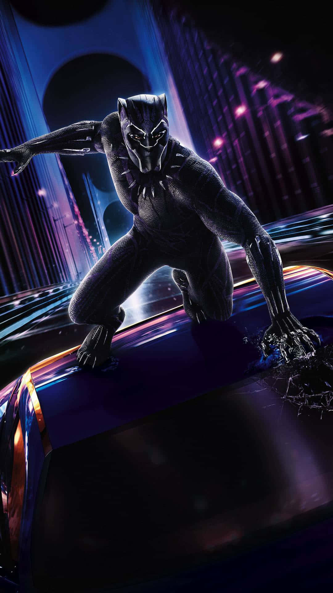 Download The iconic Black Panther Hero Wallpaper