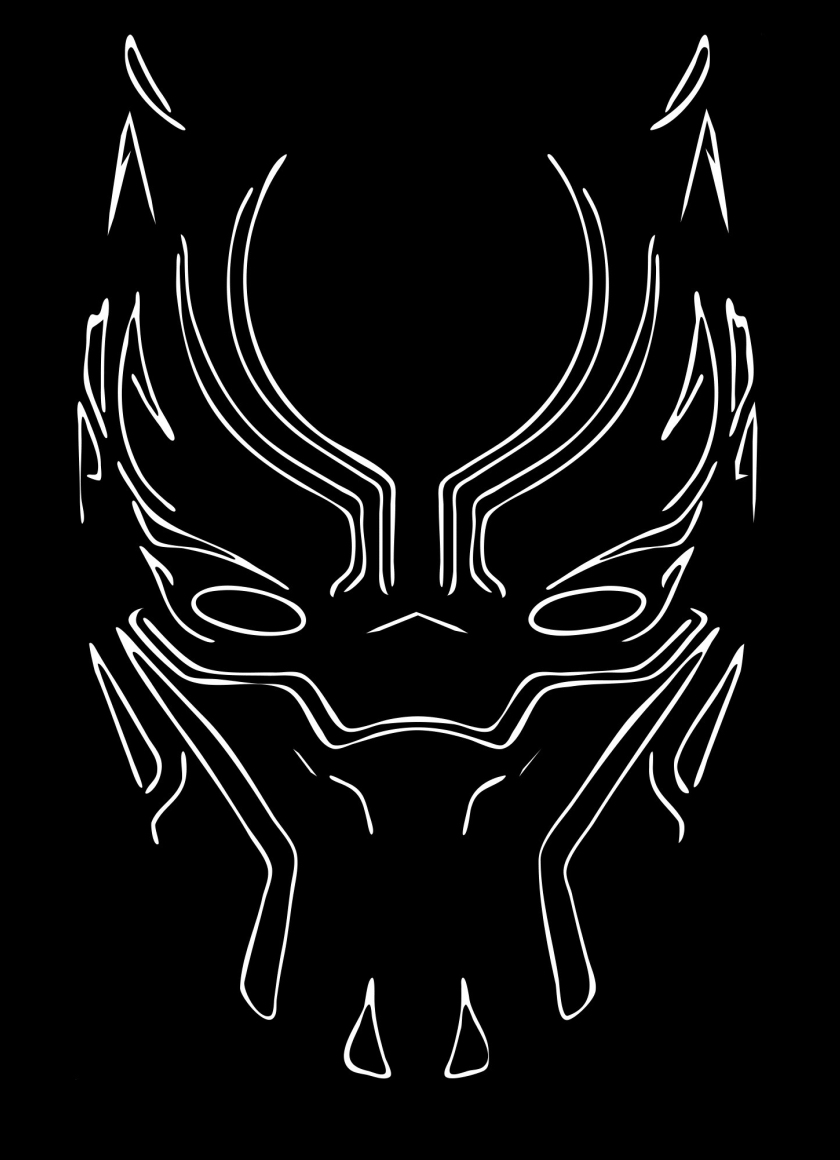 Download wallpaper 840x1160 black panther, mask, minimal, art, iphone 4, iphone 4s, ipod touch, 840x1160 HD background, 3102