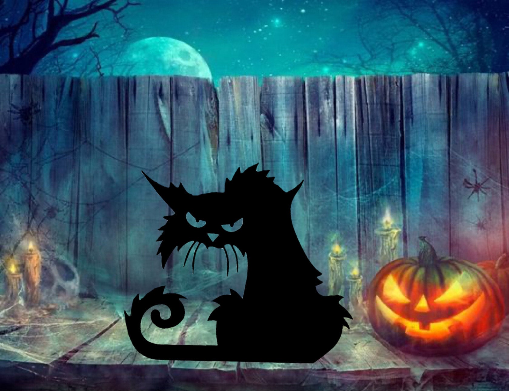 Spooky Halloween Cat. Welded Metal Art