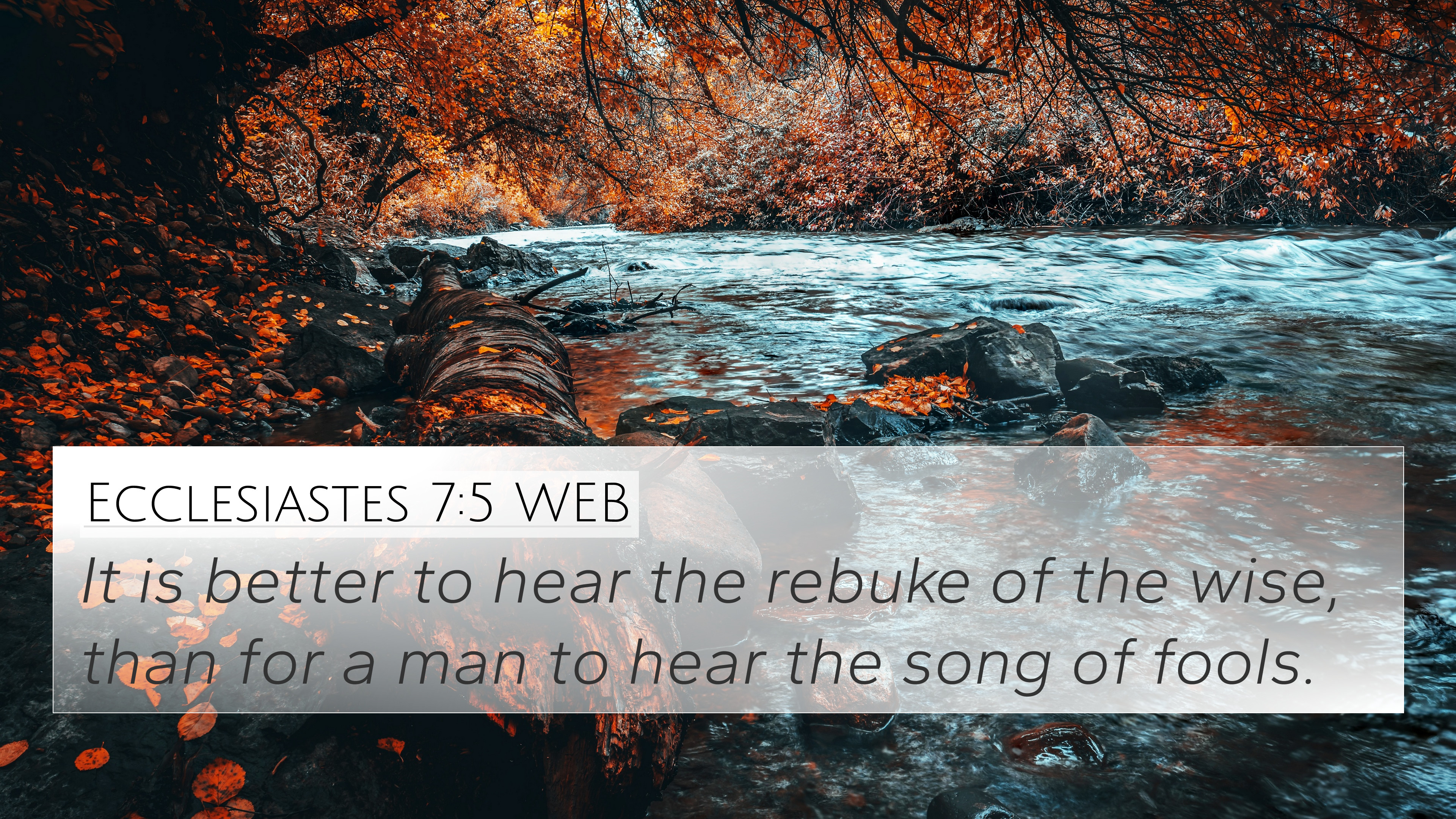 Ecclesiastes 7:5 WEB 4K Wallpaper is better to hear the rebuke of the wise, than