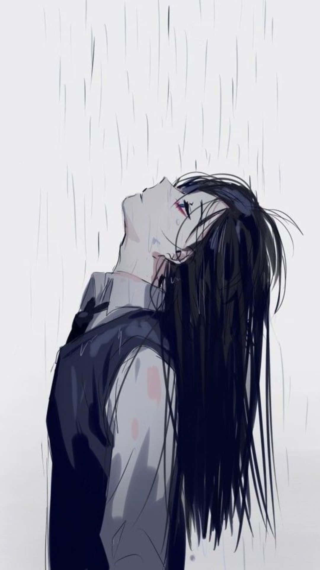 Download Girl In The Rain Dark Aesthetic Anime Pfp Wallpaper