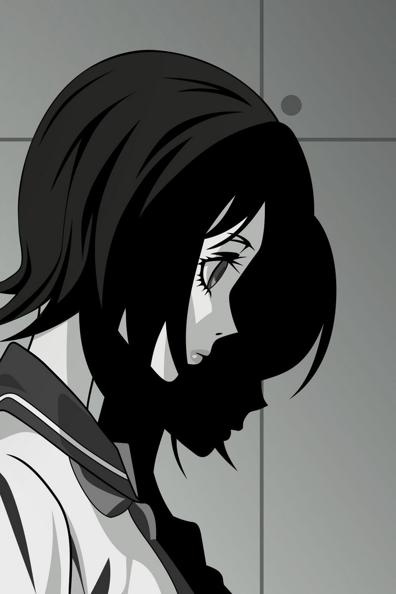 Download Wallpaper 800x1200 Anime, Girl, Sadness, Shadow, Wall Iphone 4s 4 For Parallax HD Background