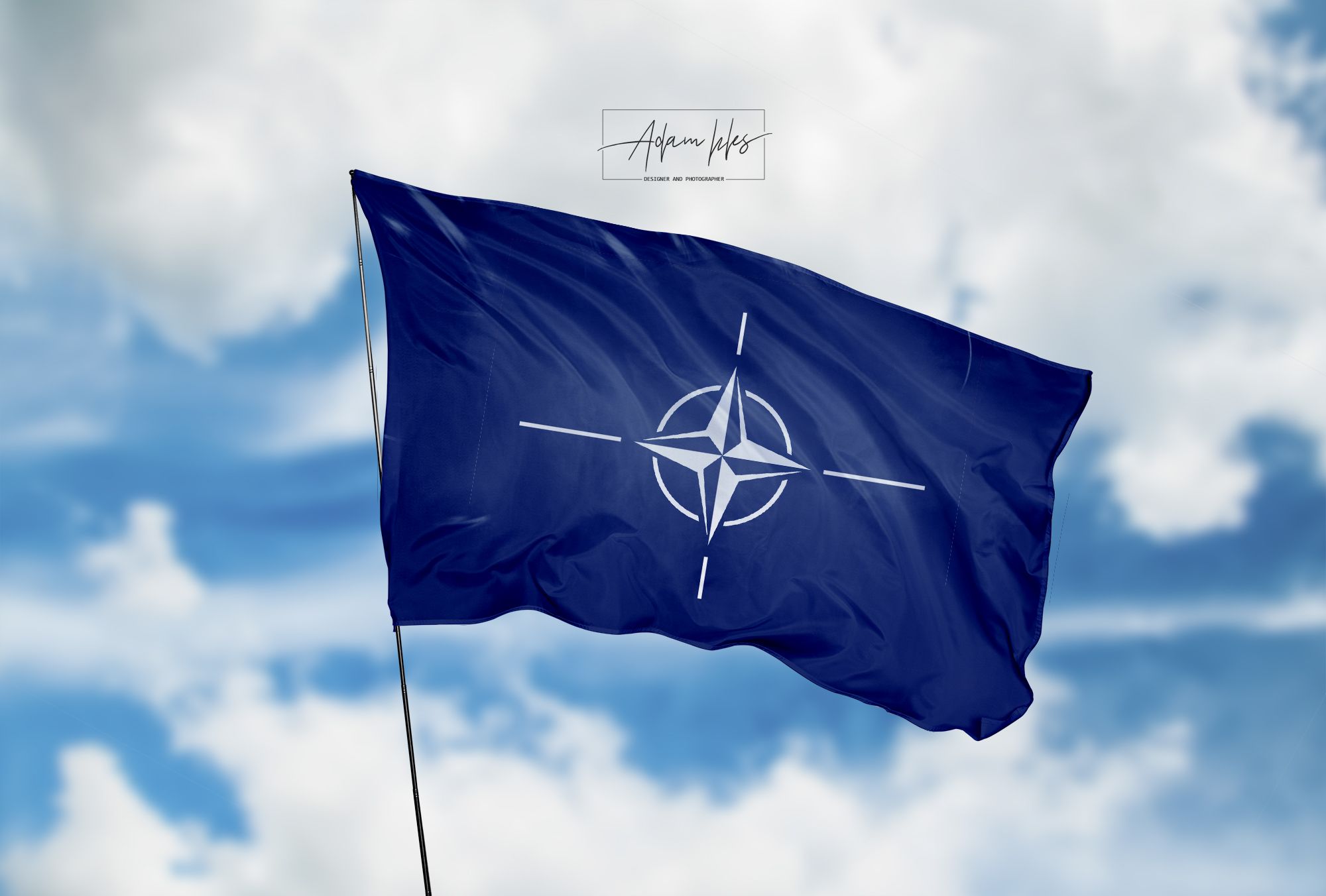 Beautiful Background of NATO The NATO Flag is Flying in The Sky. Beautiful background, Nato flag, Beautiful background designs