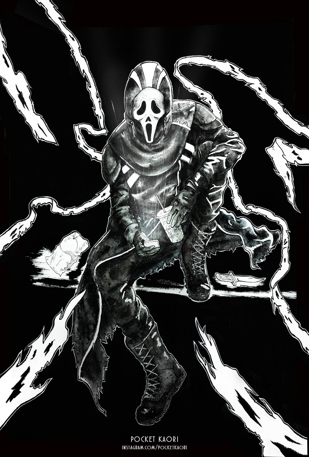 Hey, what are you doing? You looked cute today. (Ghost Face fanart)