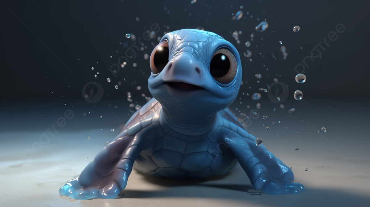 Blue Turtle With Water Dripping All Over It Background, Squirt Picture Background Image And Wallpaper for Free Download
