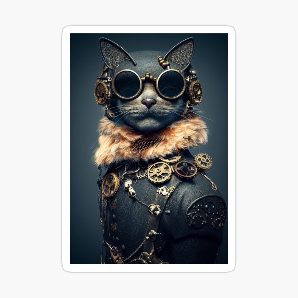 Steampunk cat Canvas Print
