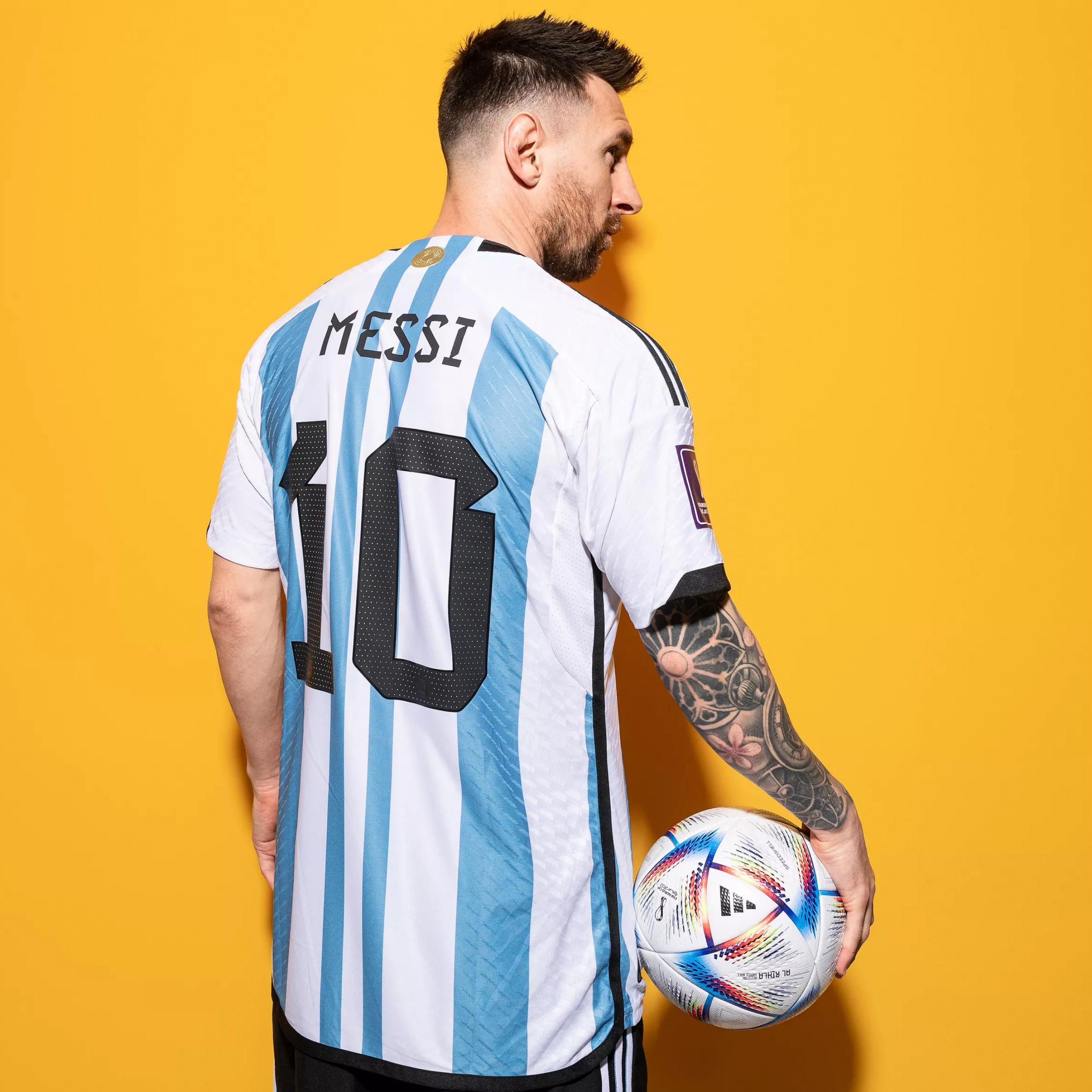 Lionel Messi Wallpaper 4K, Yellow background, Soccer Player