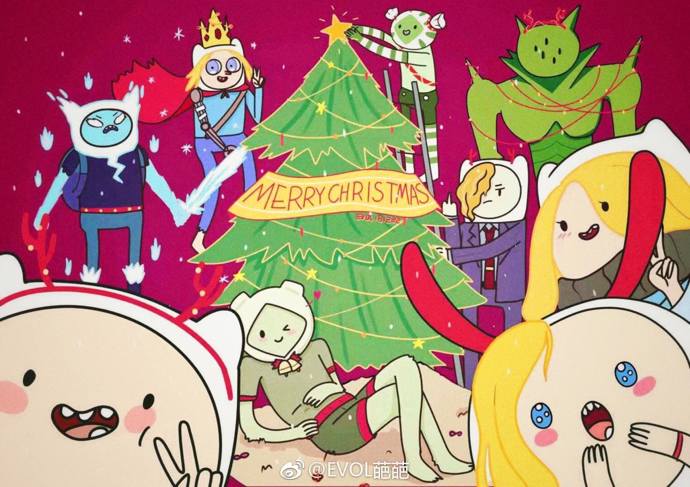 its adventure time! merry christmas! 前年和今年的圣诞贺图今天开推了！