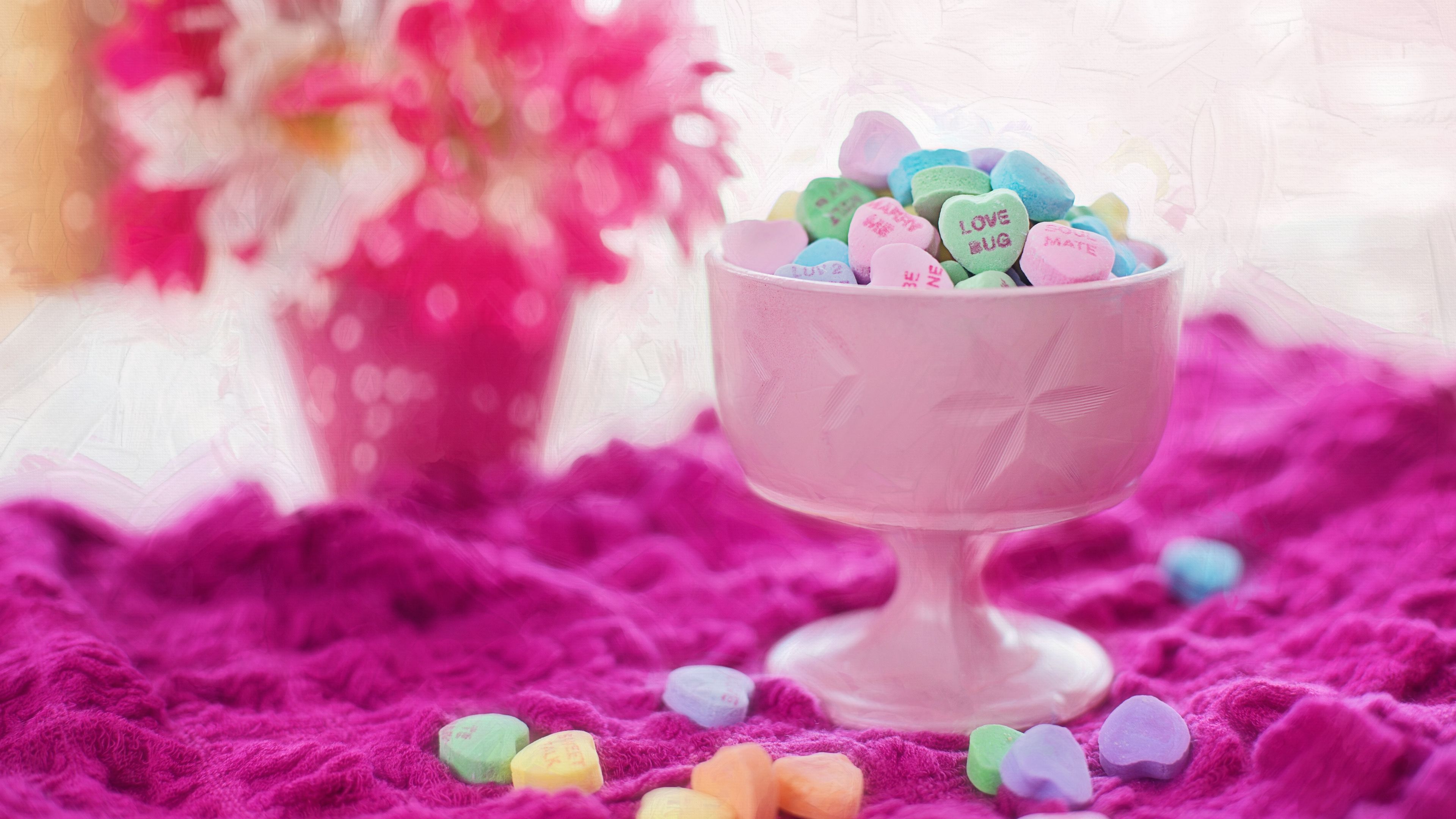 Download wallpaper 3840x2160 candy, bowl, bright 4k uhd 16:9 HD background