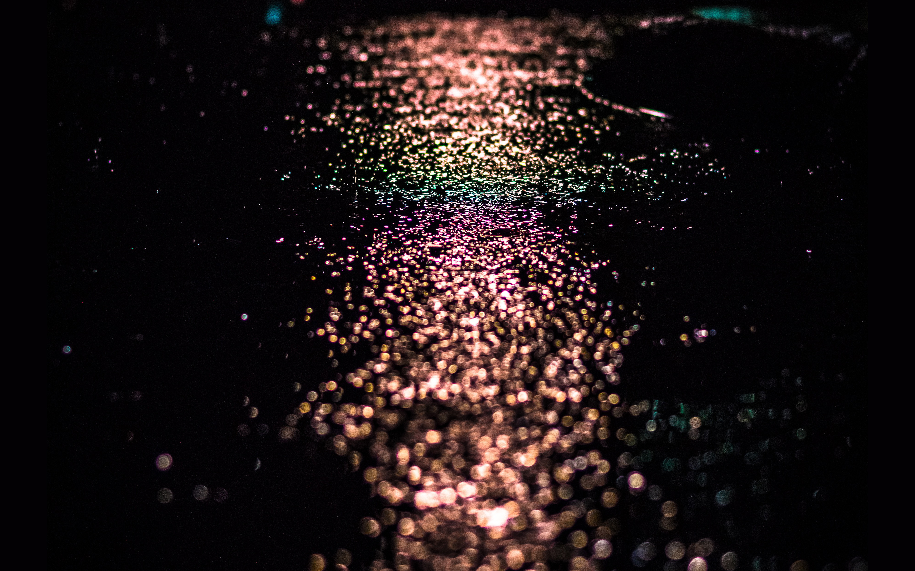 wallpaper for desktop, laptop. after rain drop street dark night bokeh