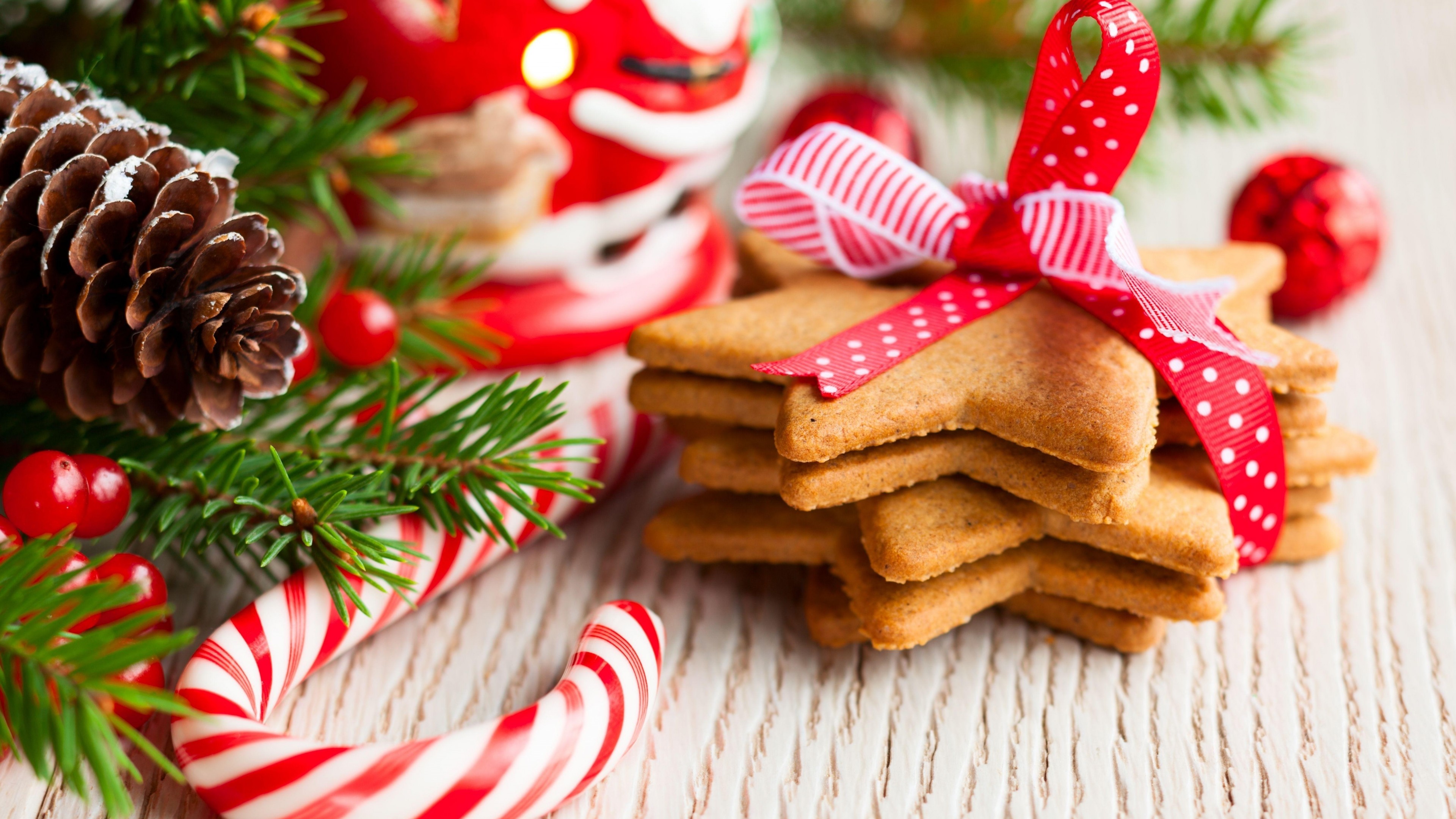 Wallpaper Christmas, New Year, cookies, candy, 5k, Holidays