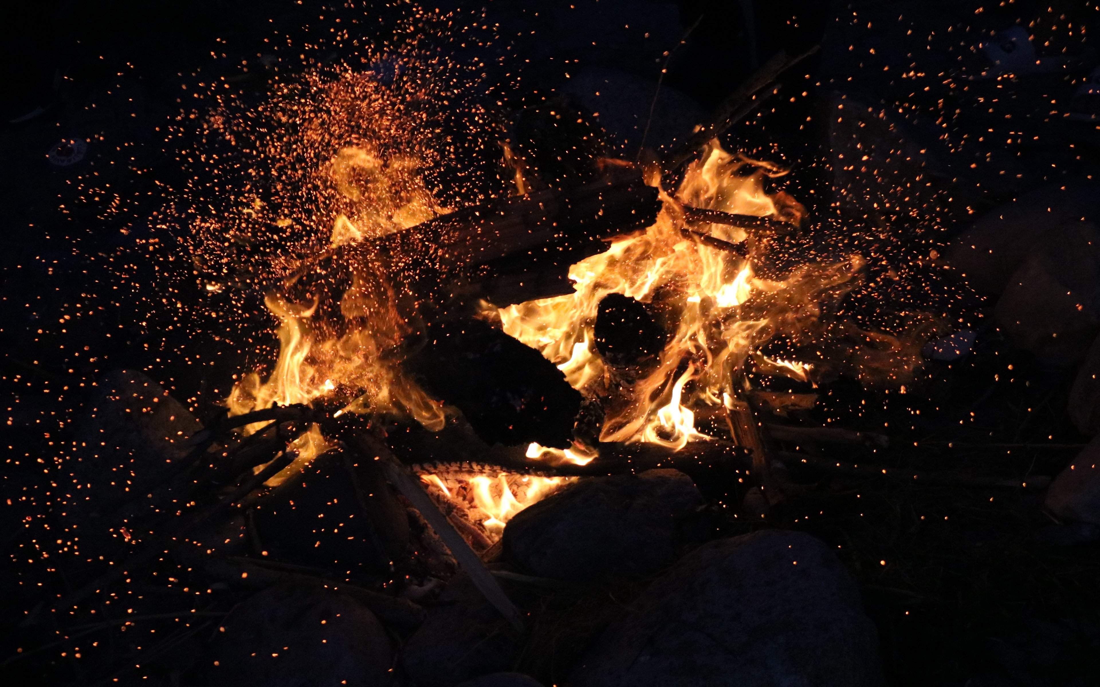 Fire in a bonfire Wallpaper 4k Ultra HD