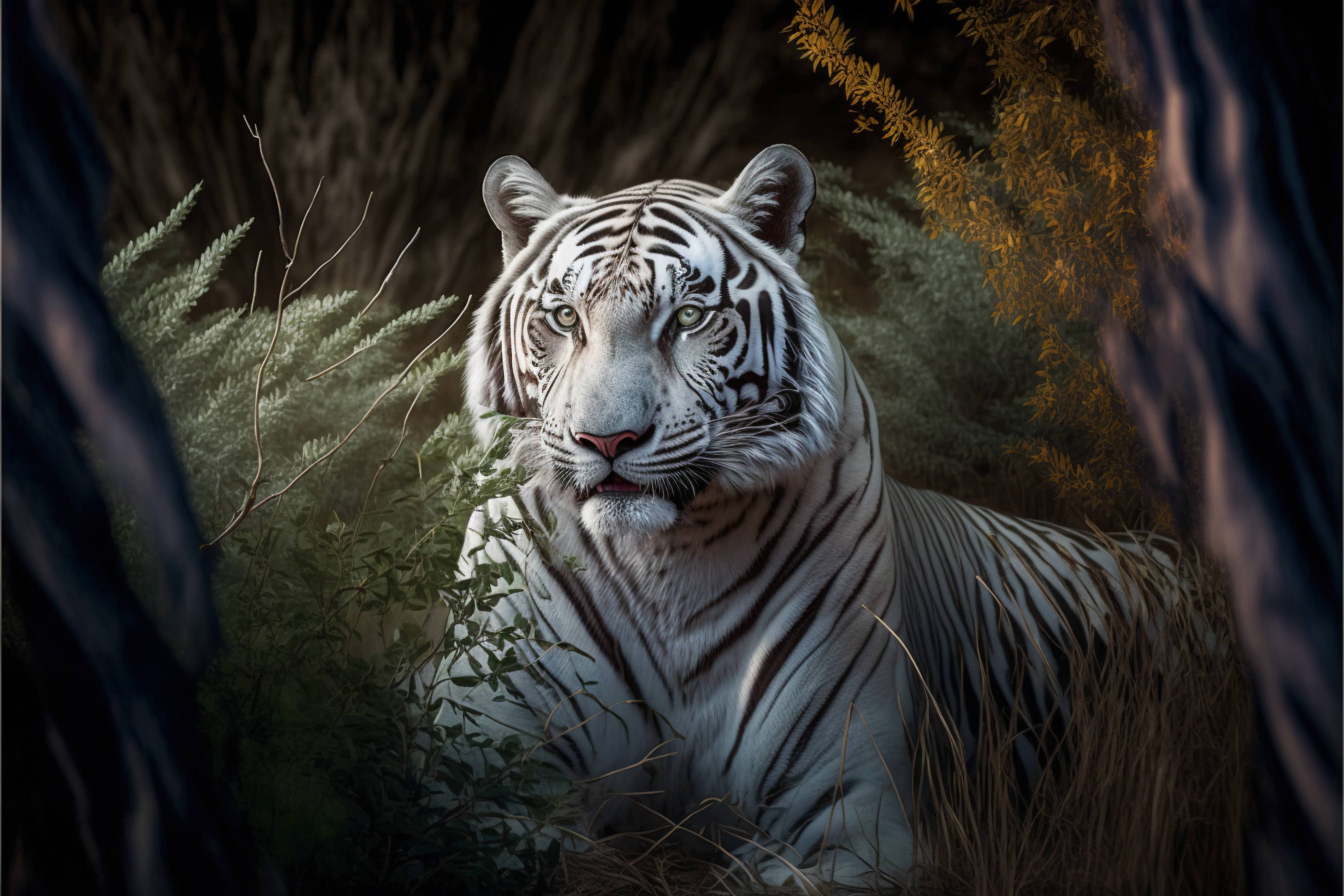 The wilderness was home to a white tiger