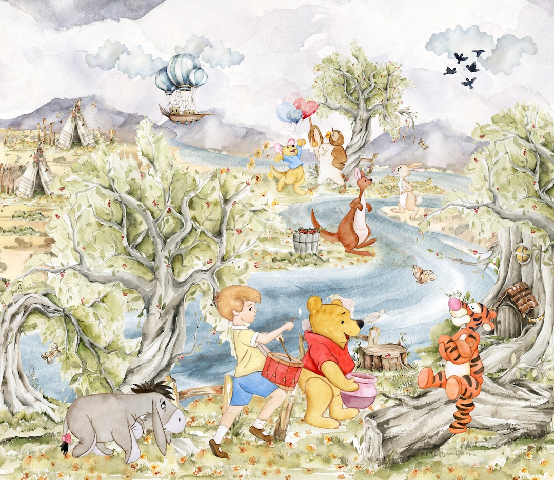 Winnie the Pooh Wallpaper Winnie Pooh Wall Decal Kids