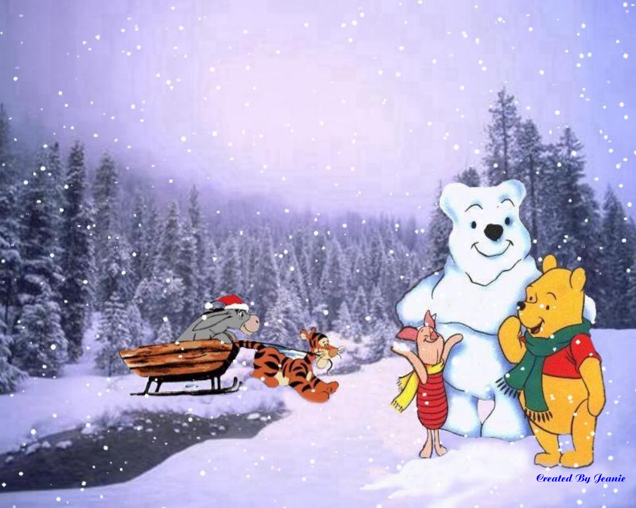Winnie the Pooh Winter Wallpaper
