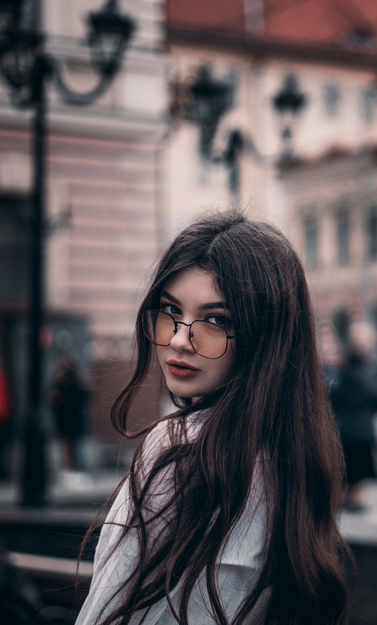 Girl In Glasses Looking Back 4k iPhone HD 4k Wallpaper, Image, Background, Photo and Picture