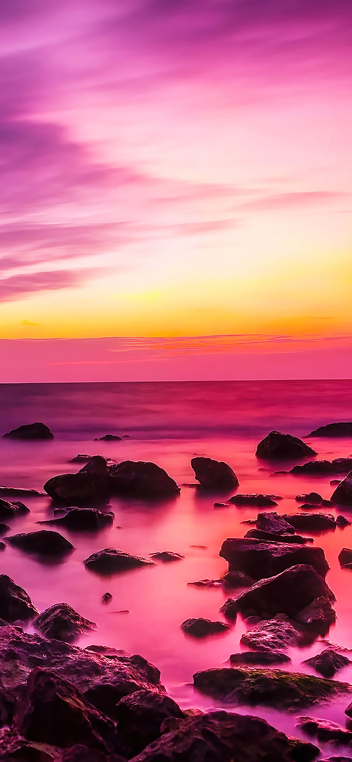 Beautiful Purple Sunset 4K Phone Wallpaper