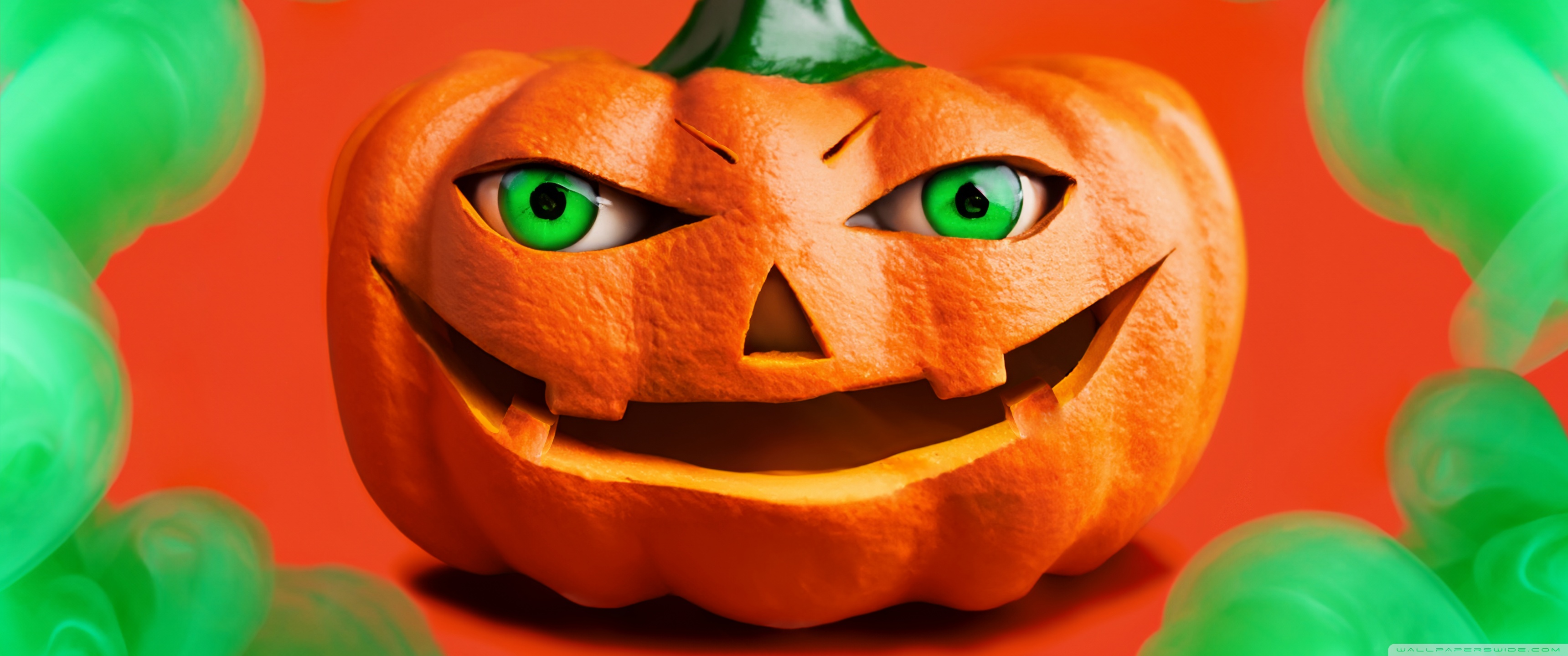 Halloween, Green Smoke, Jack O Lantern Pumpkin 2023 Ultra HD Desktop Background Wallpaper for 4K UHD TV, Tablet