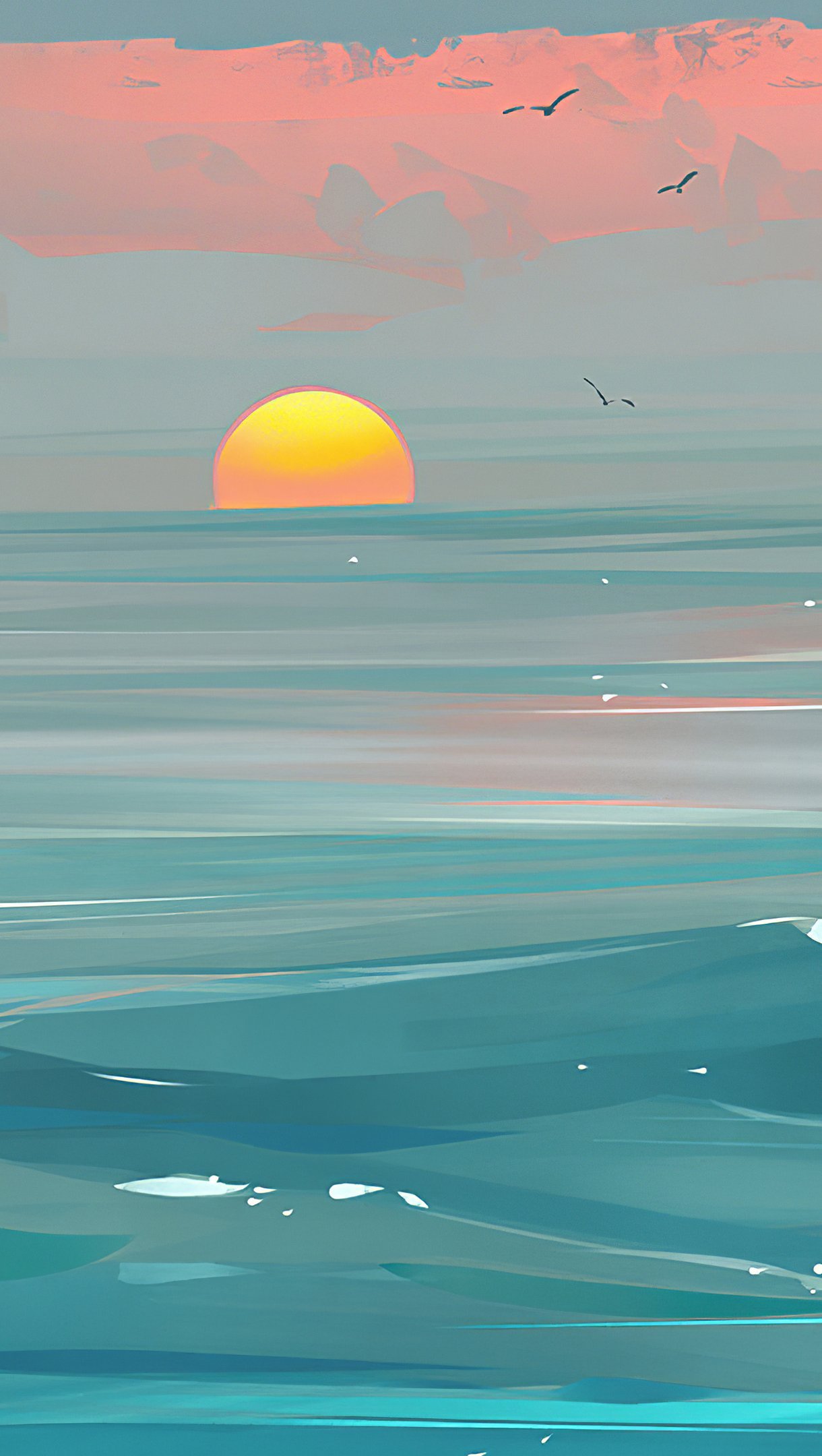 beach Minimal Art Wallpaper 4k HD