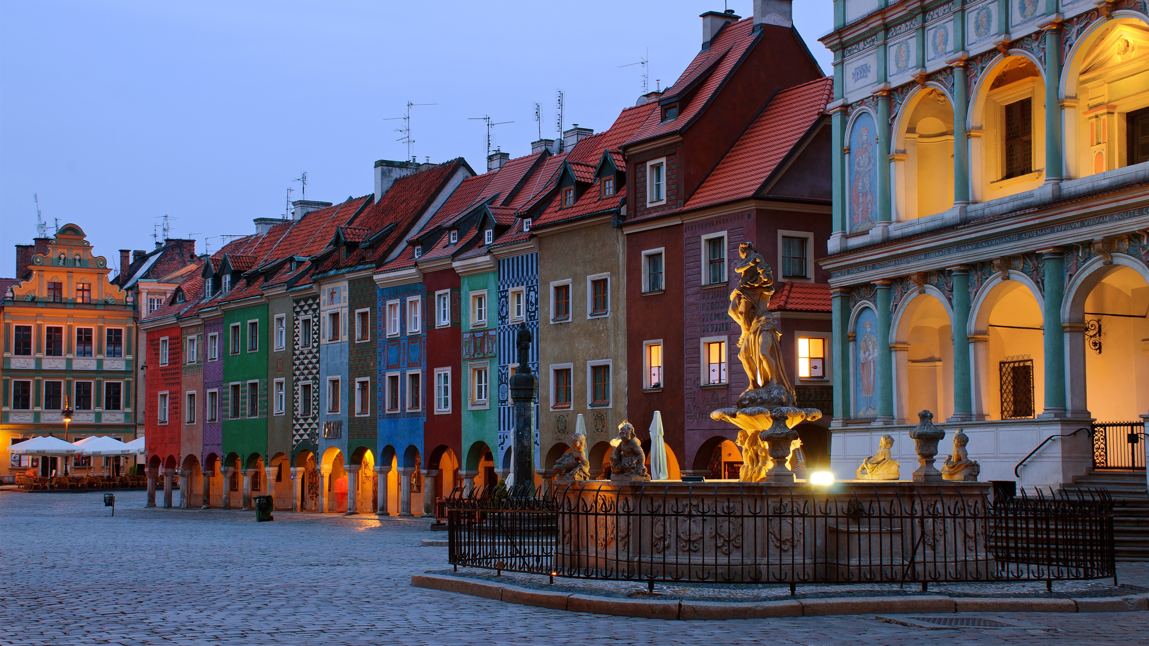 Wallpaper Poland, Poznan, city, evening, houses 3840x2160 UHD 4K Picture, Image