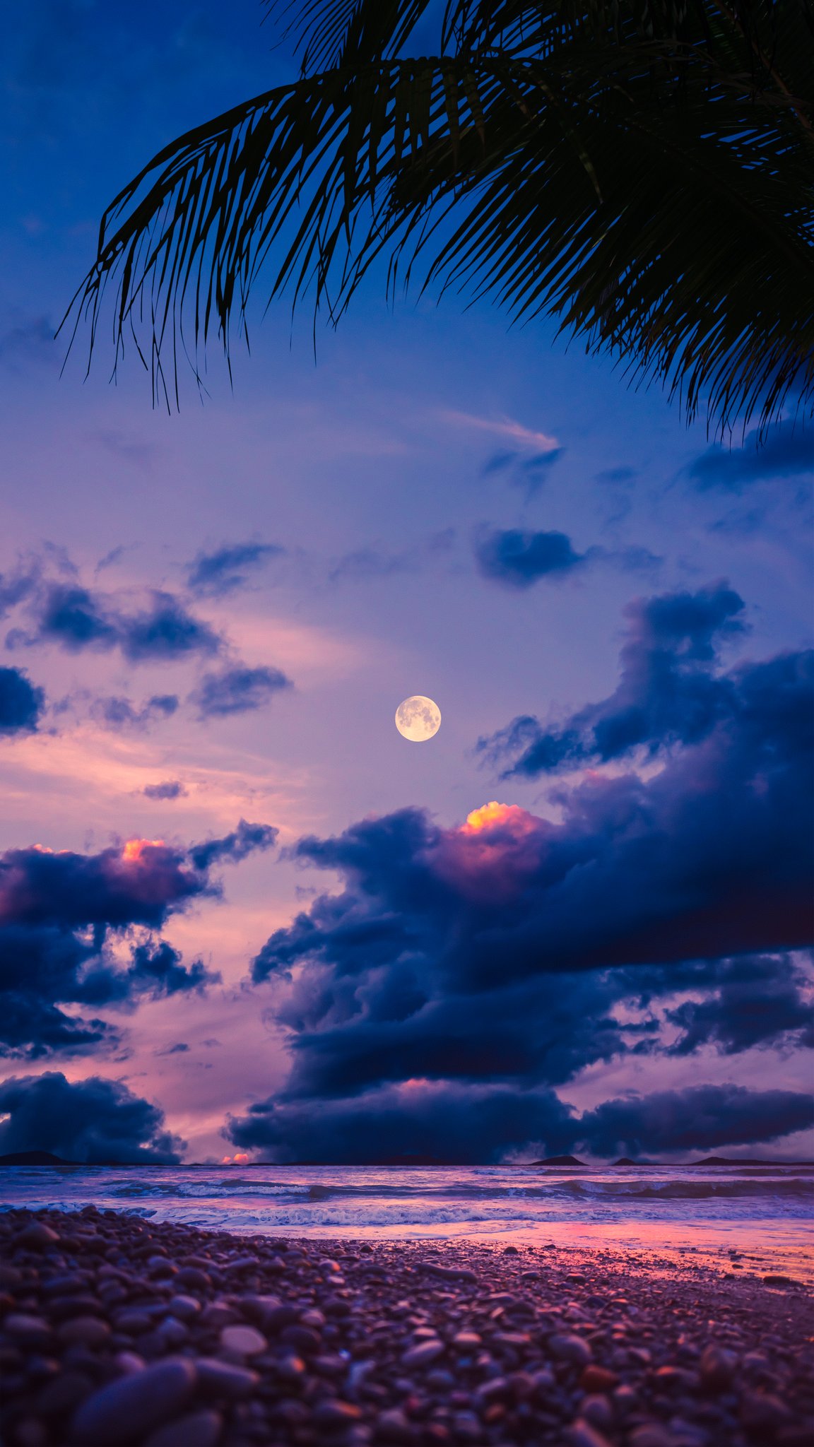 Wallpaper #wallpaper for your #smartphone #Beach #Sky #Cloud #Moon