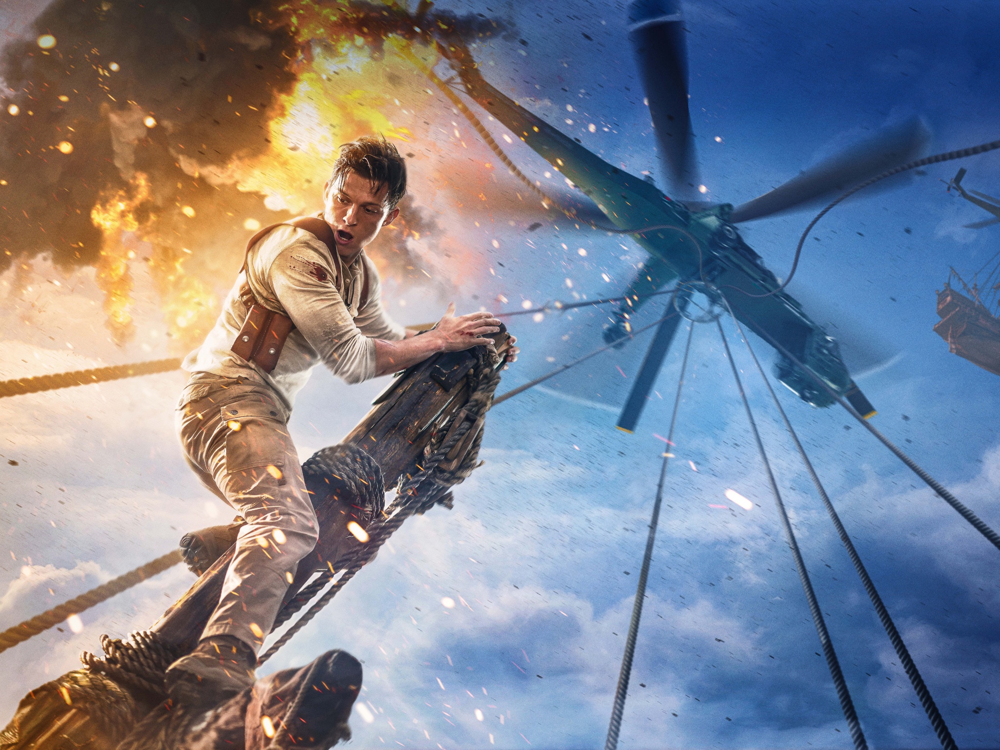 Tom Holland as Nathan Drake Wallpaper 4K, Uncharted, 2022 Movies