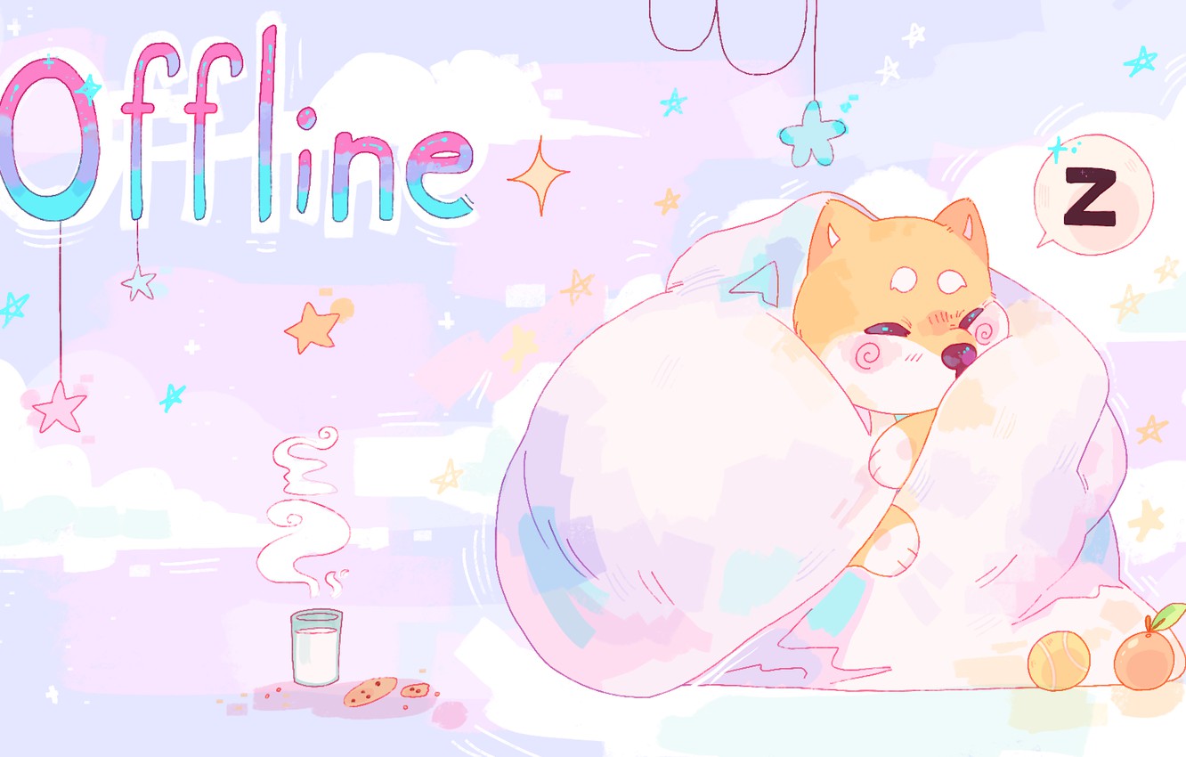 Download wallpaper glass, puppy, blanket, pink background, stars, cold, cookies, Mandarin, Shiba inu, offline, section kodomo in resolution 1024x1024