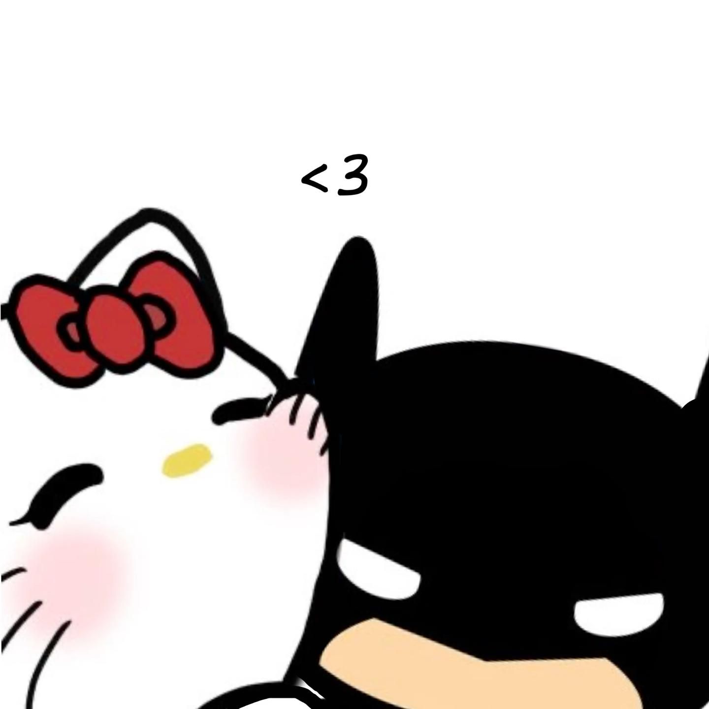 Hello Kitty and batman <3. Kitty drawing, Hello kitty drawing, Hello kitty art