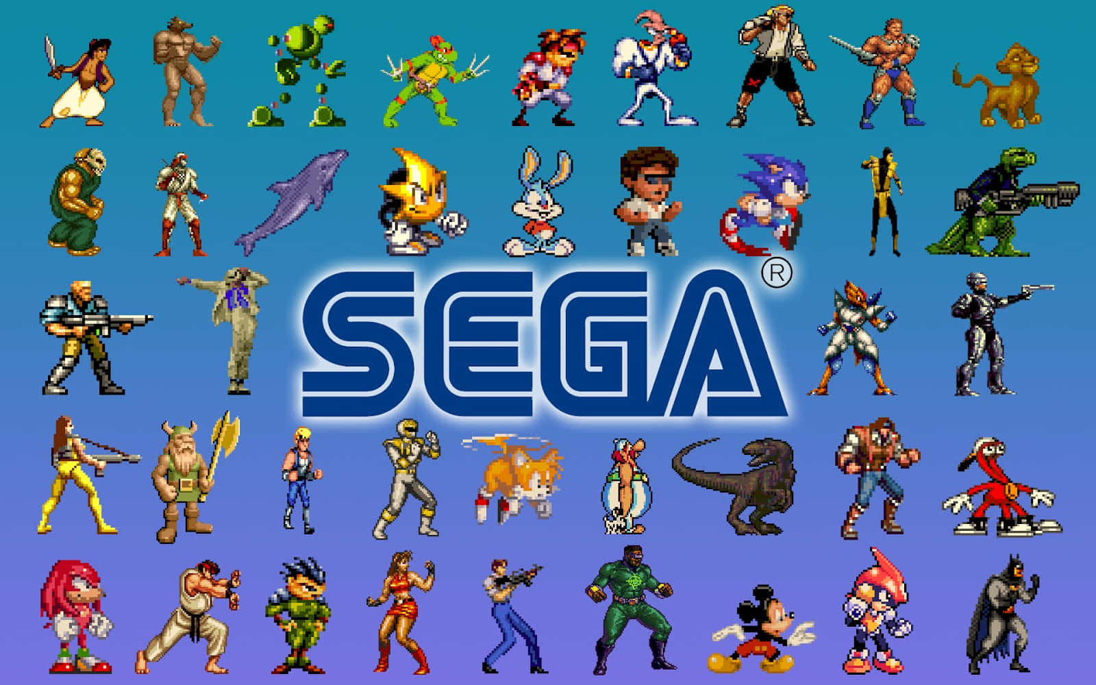 Download A Group Of Characters In A Sega Game Wallpaper