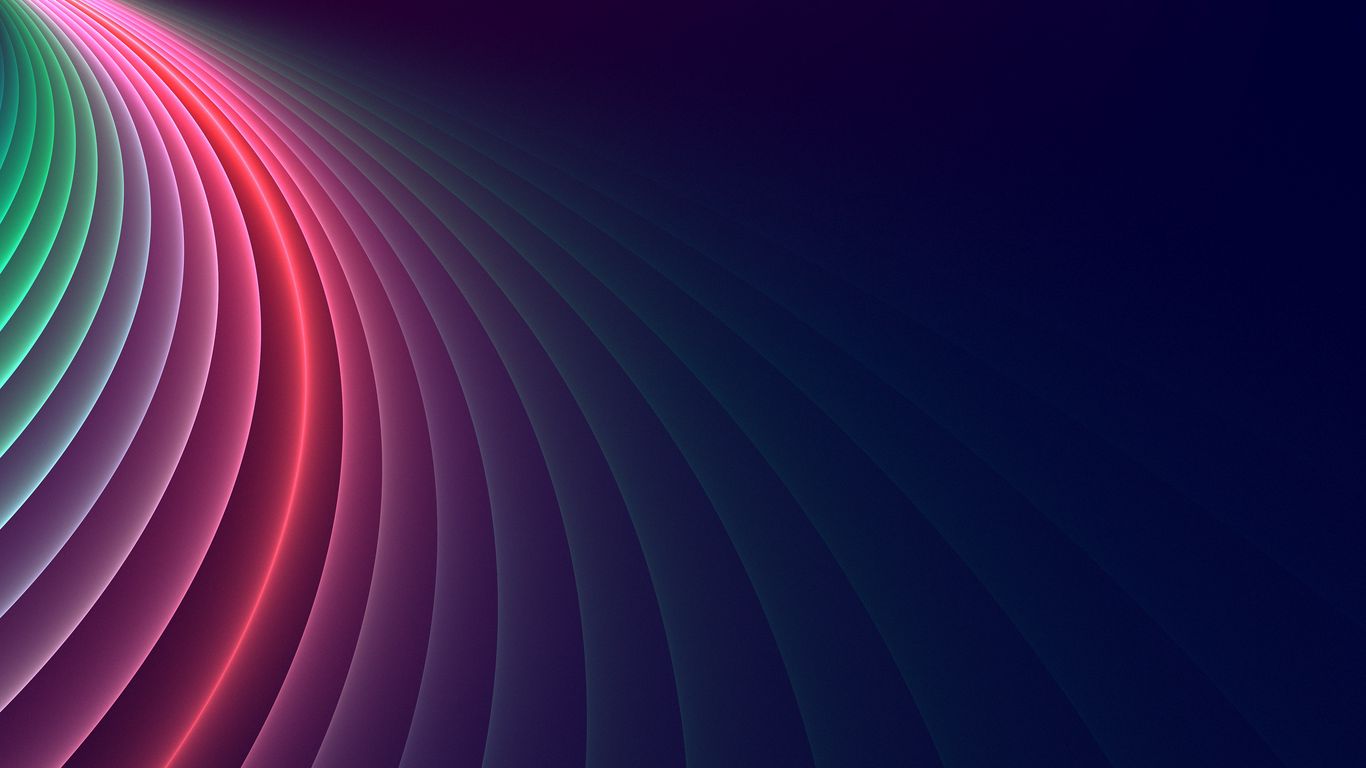 Download wallpaper 1366x768 lines, colorful, glow, smooth, gradient tablet, laptop HD background