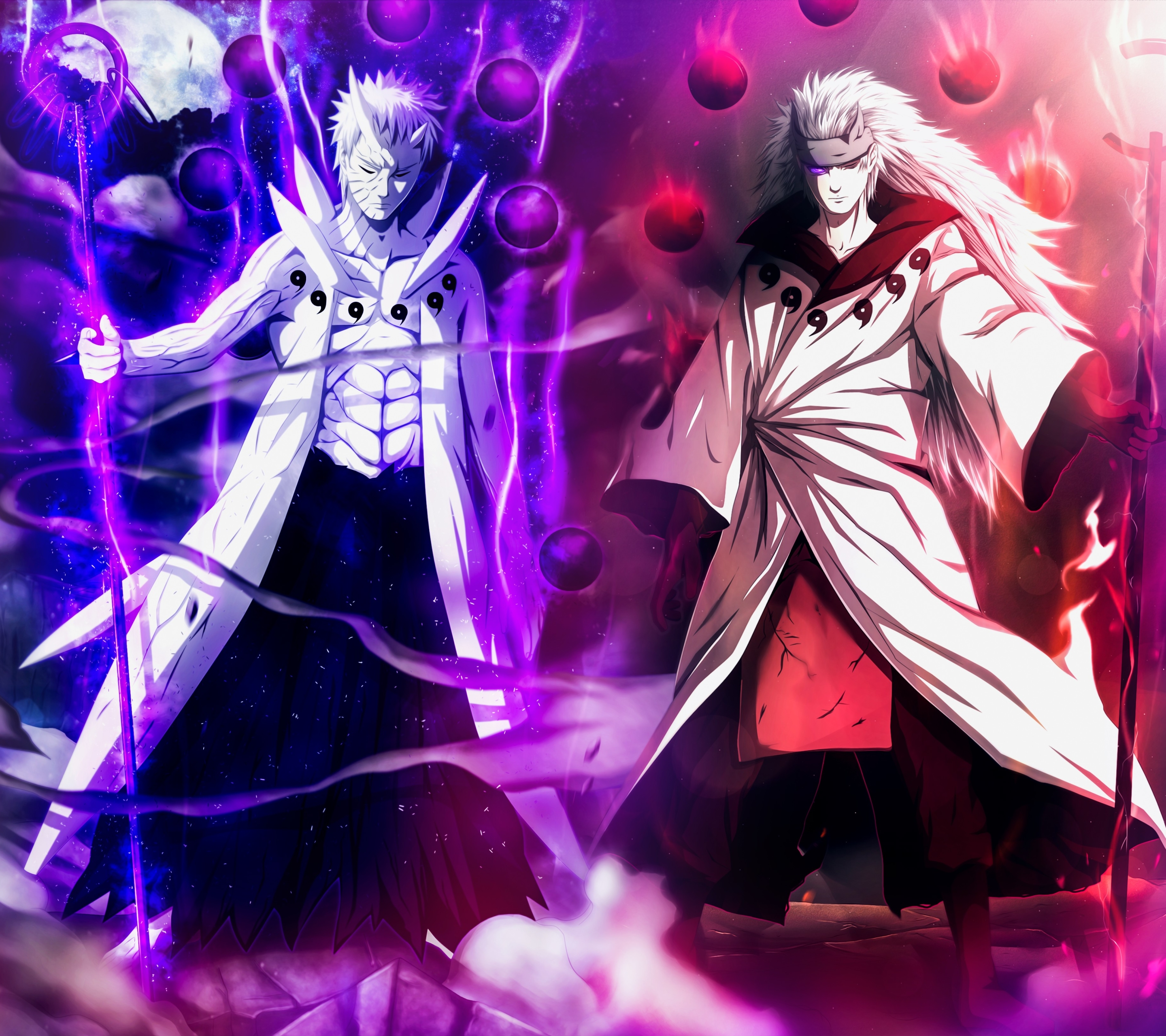 HD desktop wallpaper: Anime, Naruto, Madara Uchiha, Obito Uchiha, Sage Of Six Paths download free picture