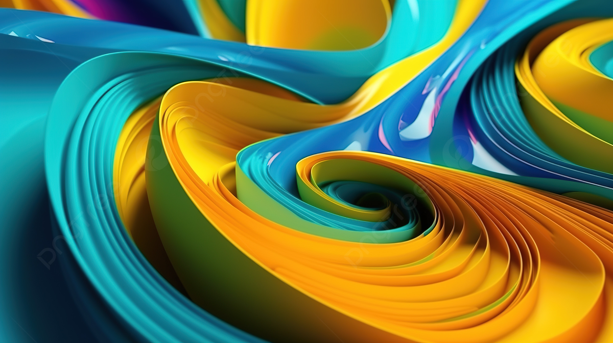 Bright And Modern Abstract Wallpaper Colorful 3D Rendering In Shades Of Yellow And Blue Background, Dynamic, Technology Wave, Gradient Wave Background Image And Wallpaper for Free Download