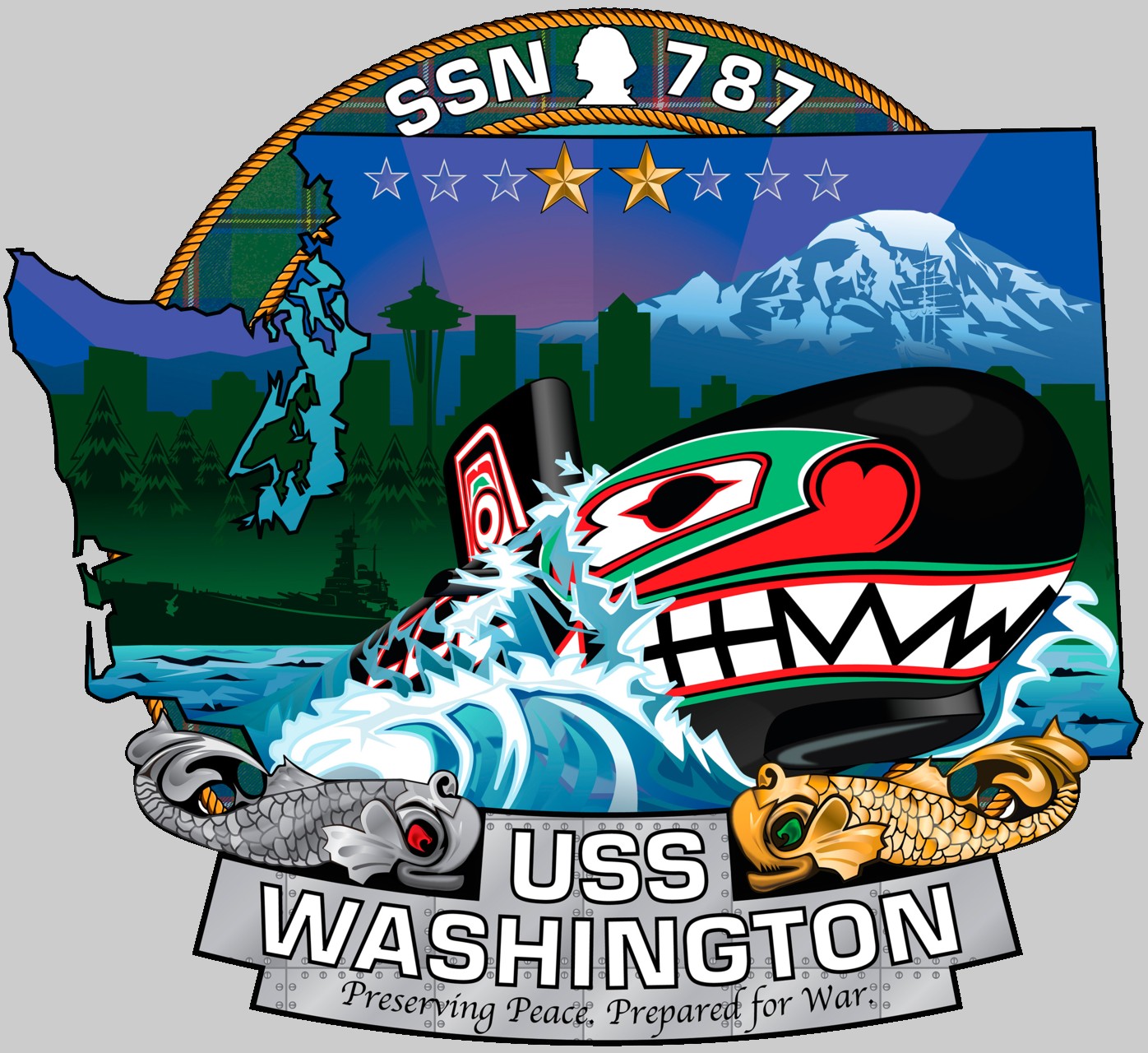 SSN 787 USS Washington Virginia Class Attack Submarine Navy
