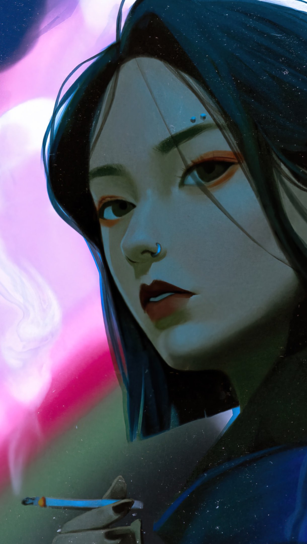 Anime girl smoking Digital Art Wallpaper 4k Ultra HD