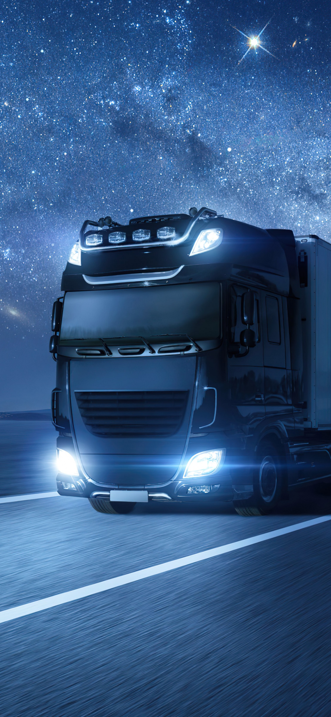Truck Wallpaper 4K, Night, Highway