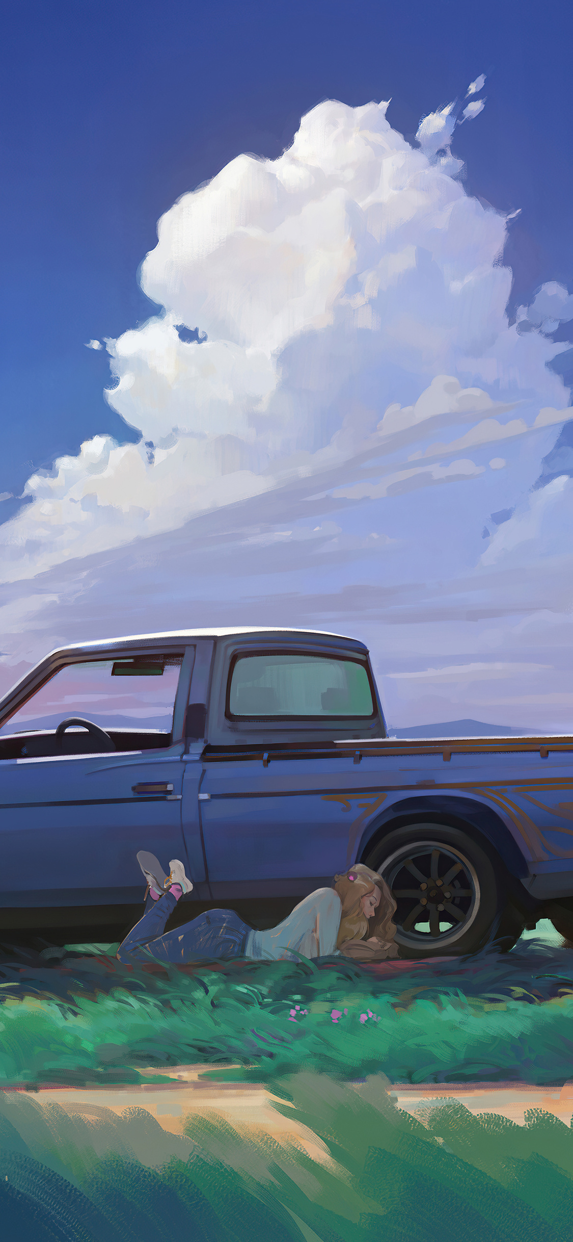 Farm Truck Girl Lying iPhone XS, iPhone 10, iPhone X HD 4k Wallpaper, Image, Background, Photo and Picture