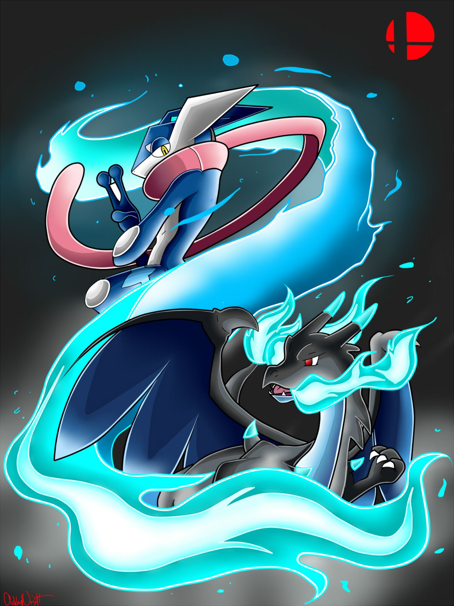SSB4: Greninja and Mega Charizard. Pokemon firered, Charizard, Pokemon lugia
