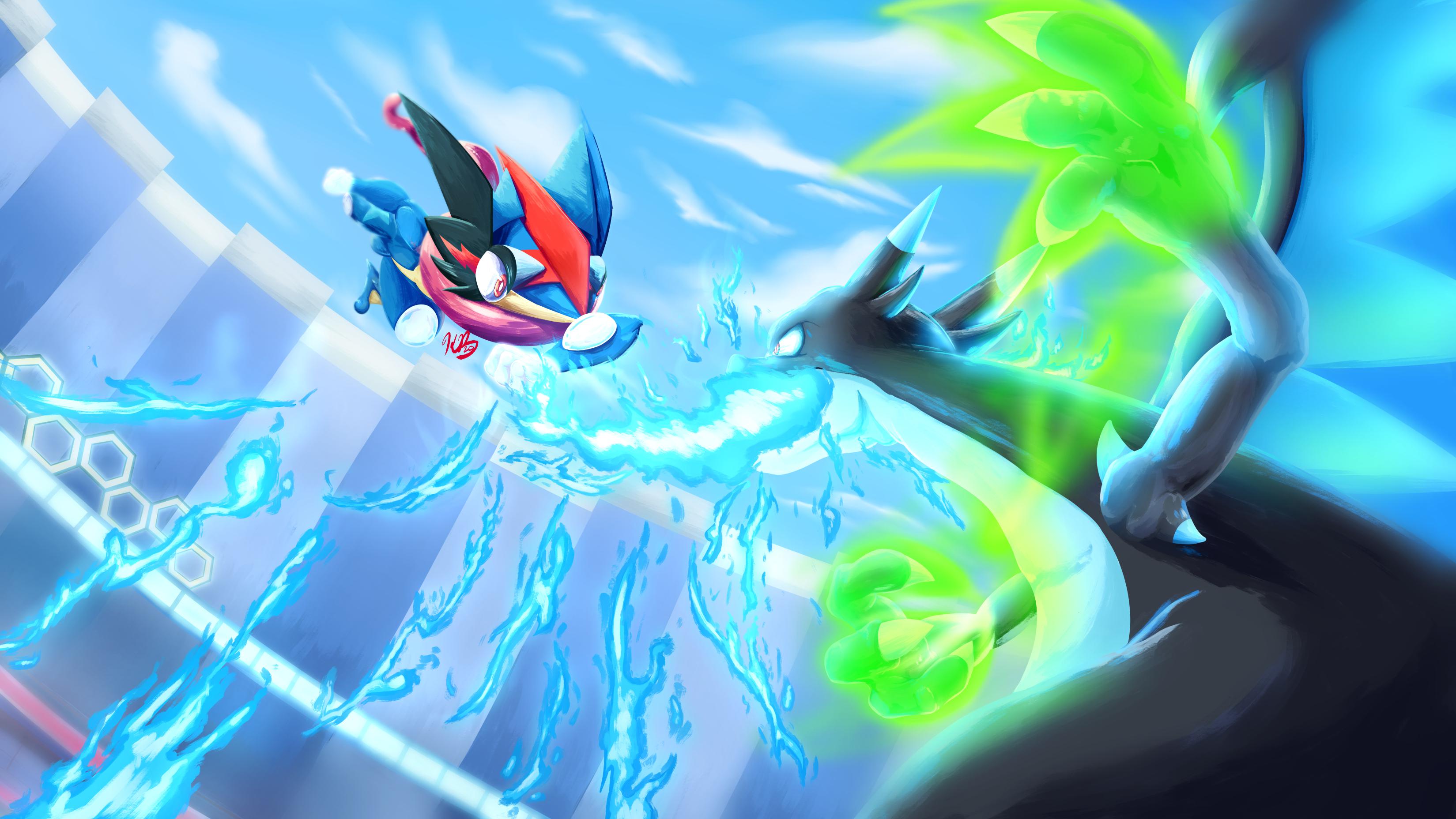 Ash Greninja Vs Mega Charizard Drawing I Made