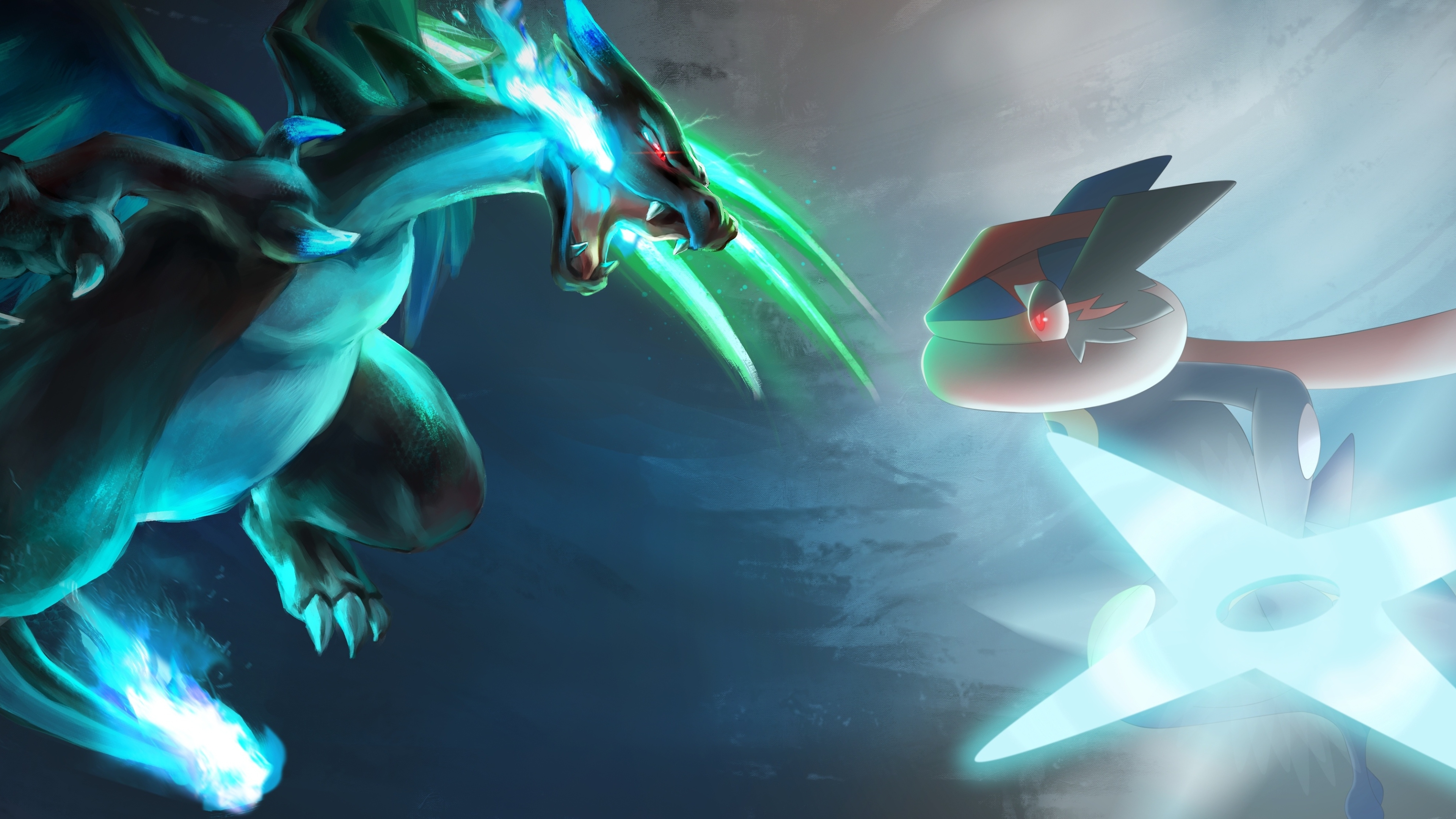 Wallpaper Battle, Mega Charizard X, Pokemon Xy, Greninja:4183x2236