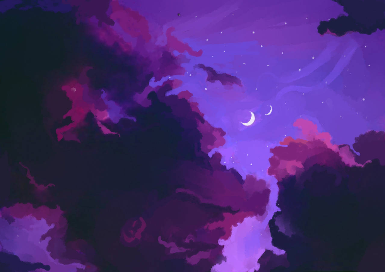 Download Anime Sky Dark Purple And Black Wallpaper