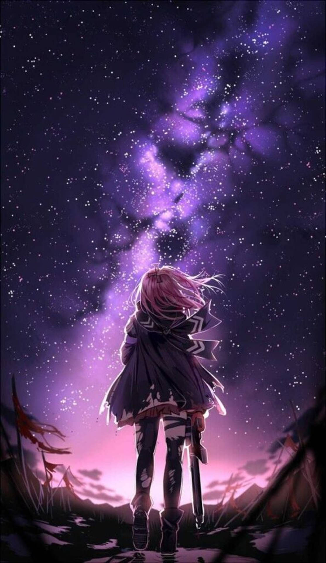 Download Purple Anime Sky IPhone