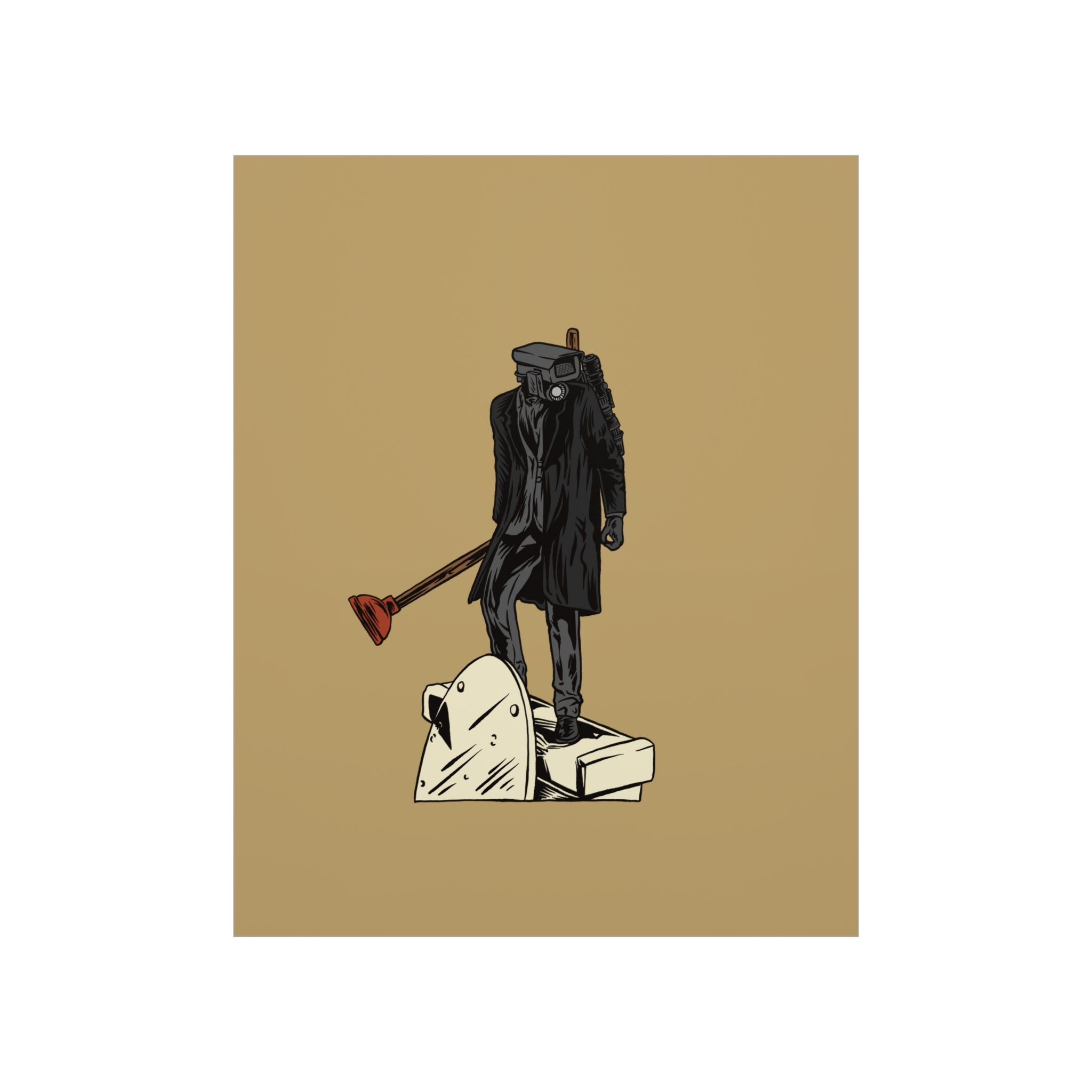 Plungerman Plunger Tan Poster