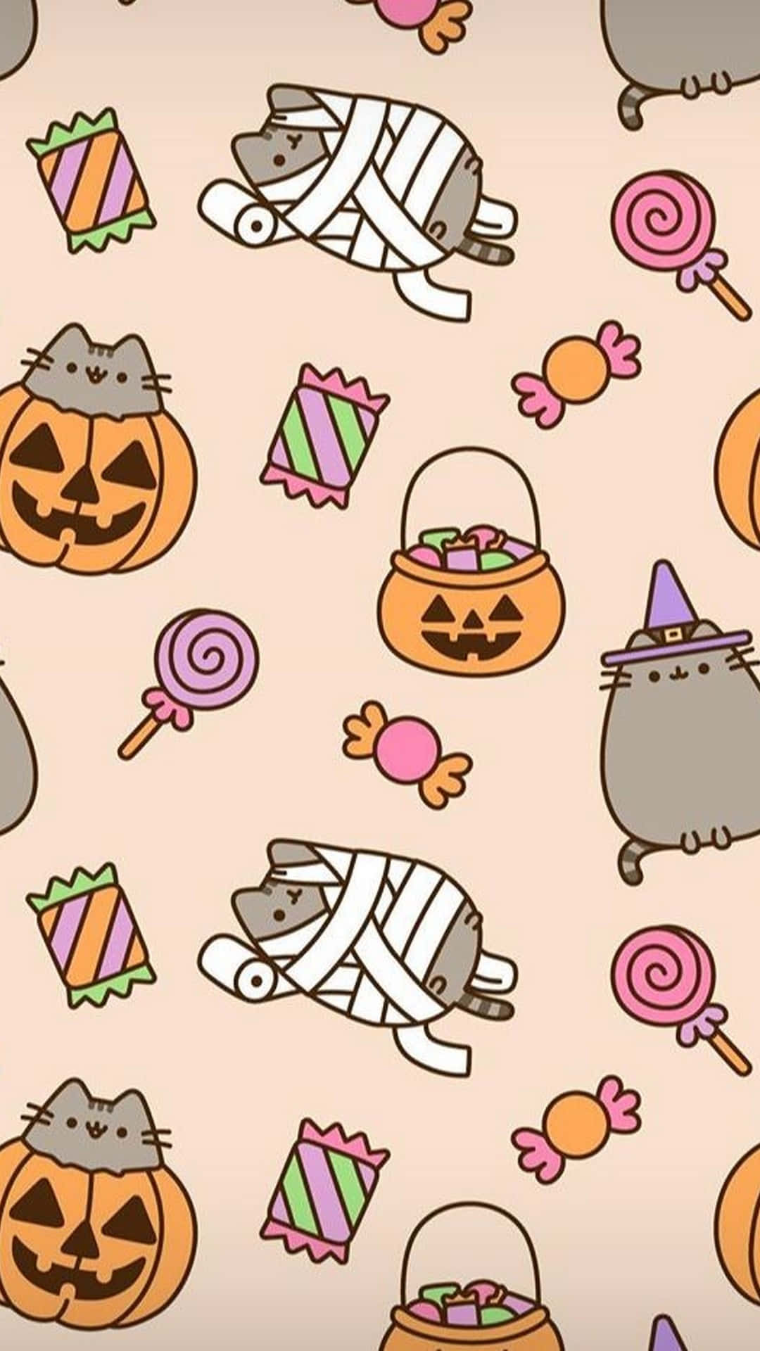 Pastel Halloween Phone Wallpaper, Background, Cute