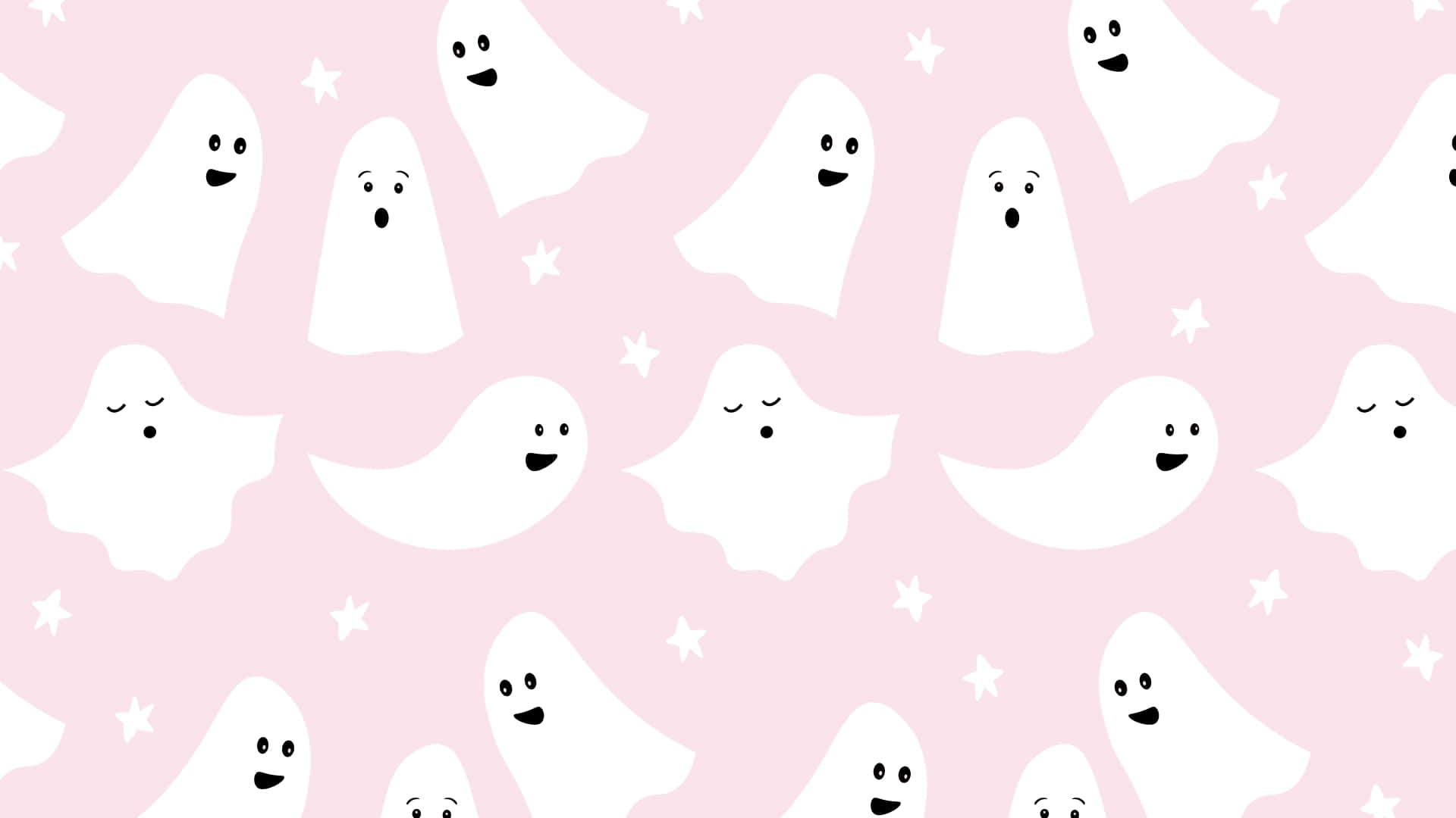Download Beautiful Halloween Ghosts On Pink Wallpaper