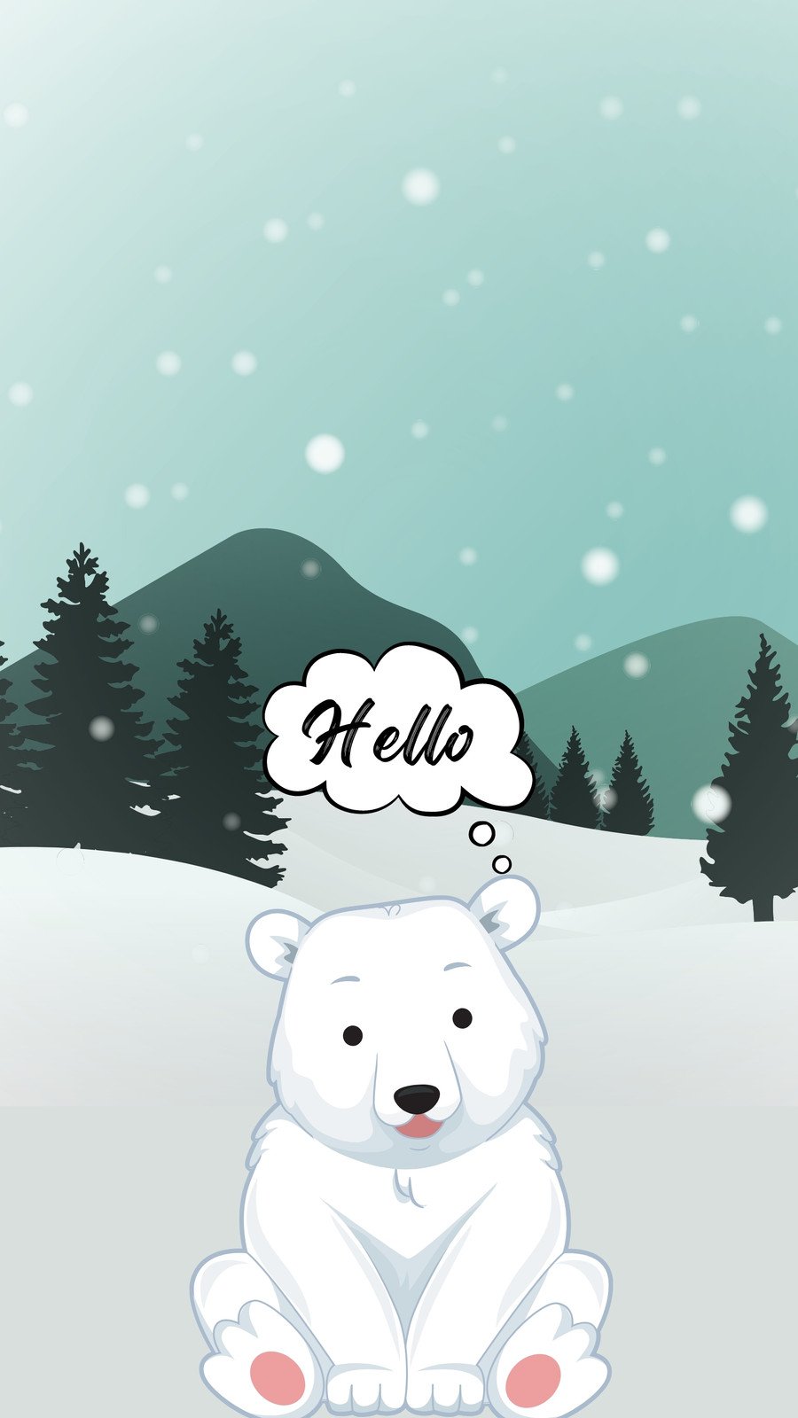 Cartoon Polar Bear Wallpaper