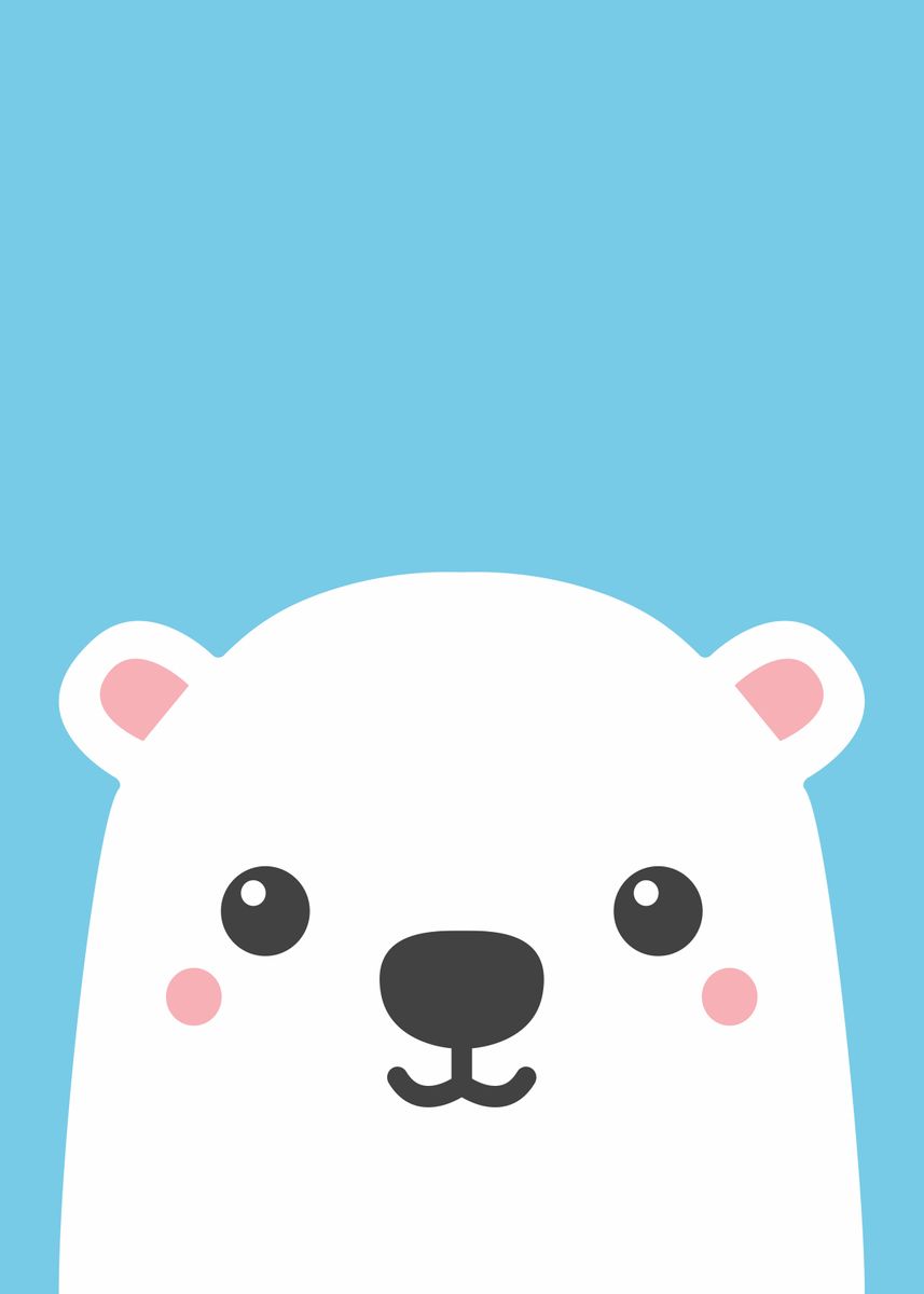 Cartoon Polar Bear' Poster