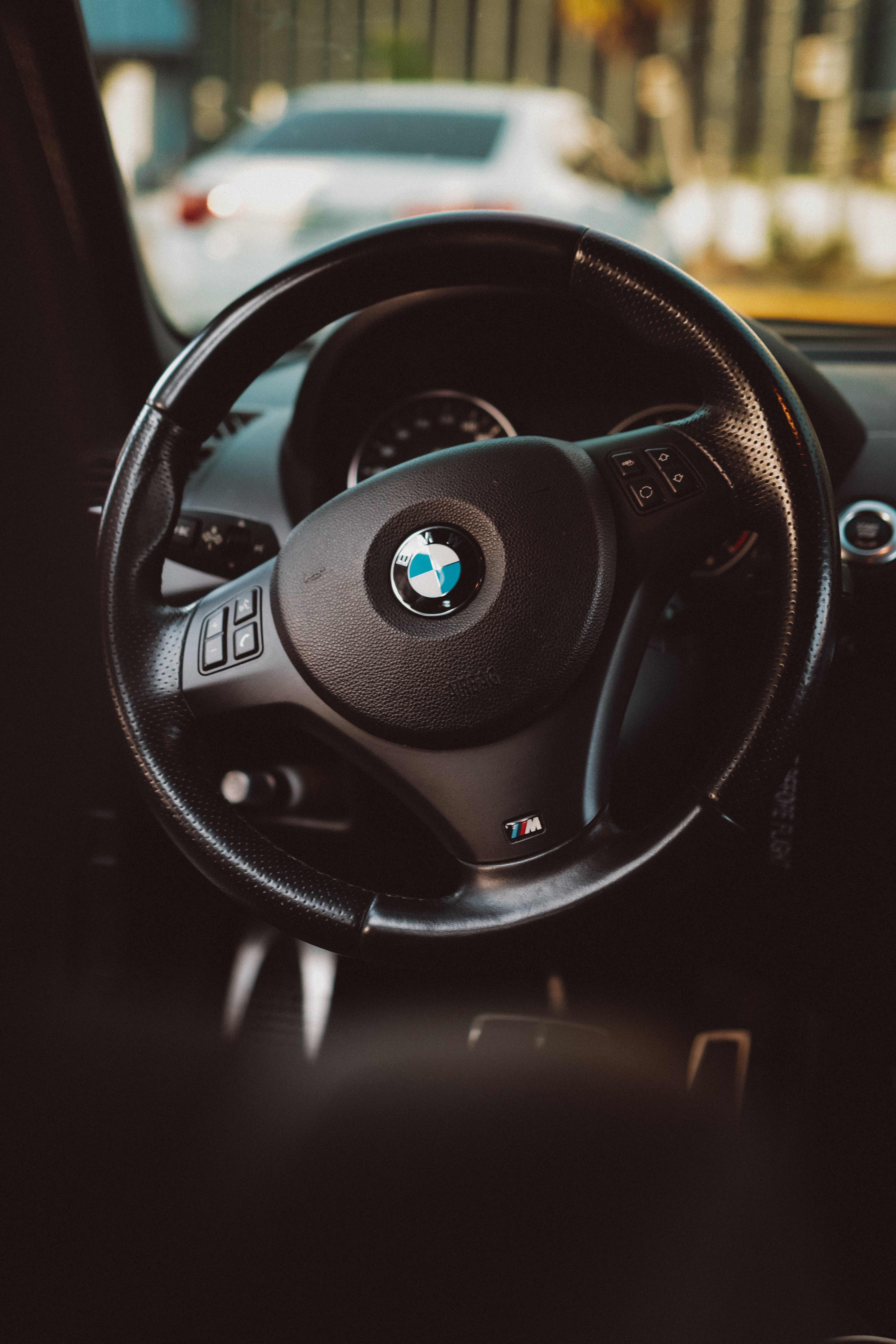 Black Bmw Car Steering Wheel · Free